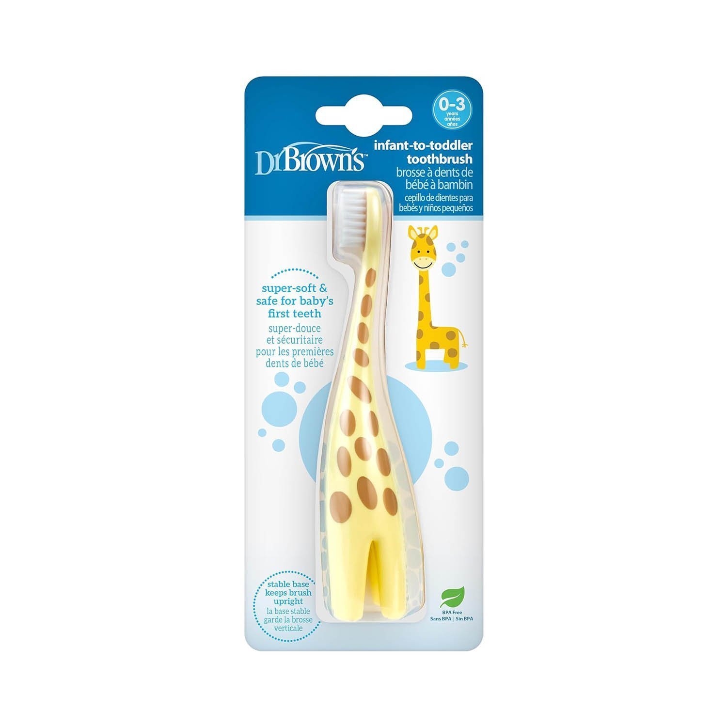 Dr. Brown's Infant-to-Toddler Training Toothbrush, Giraffe, 0-3 years