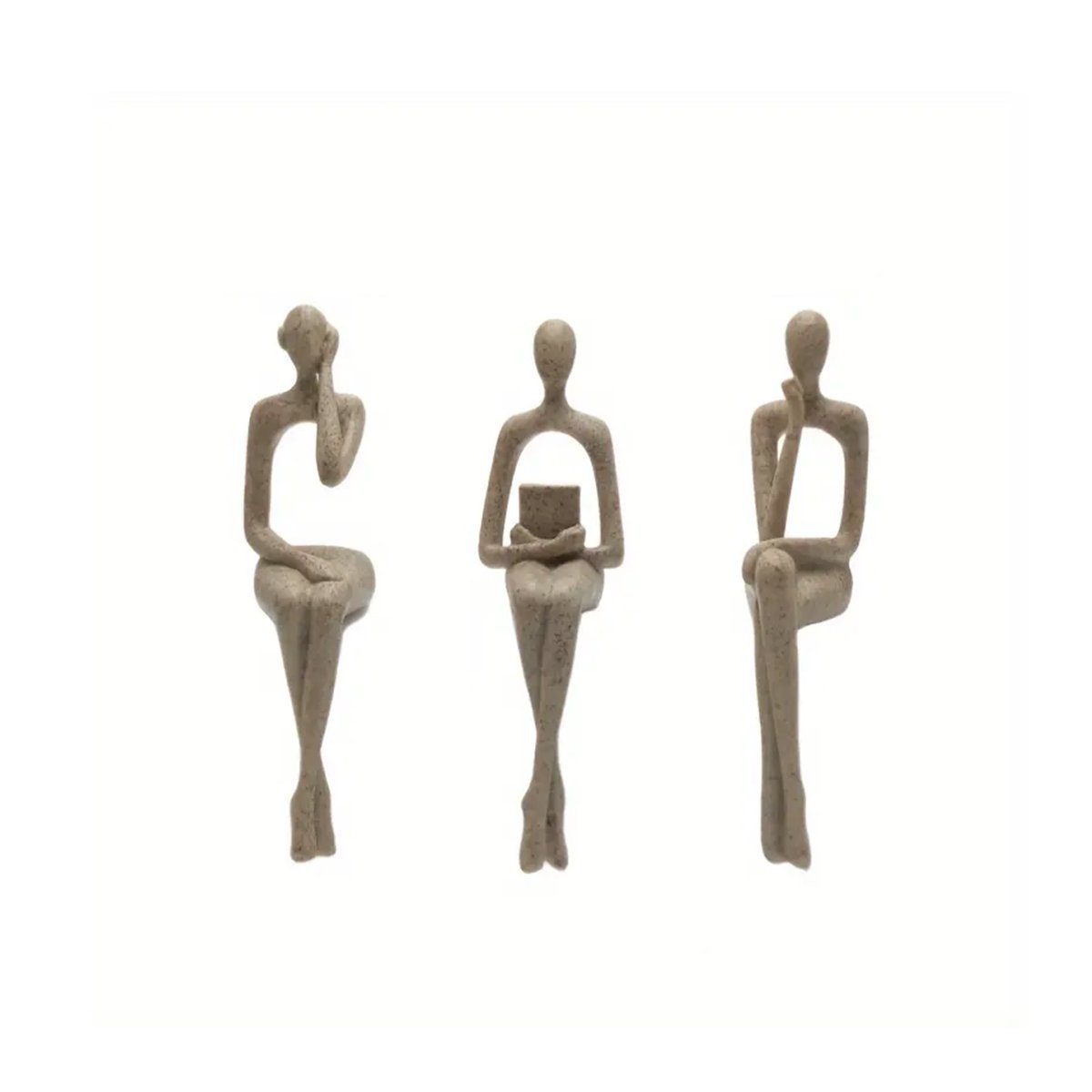 3pcs Modern Abstract Figurine Set - Resin Sculptures for Living Room Decor