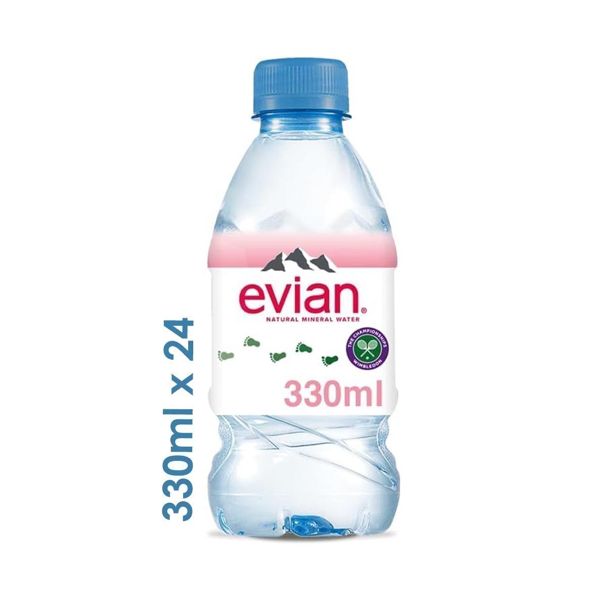 Evian Water 330ml x 24 Bottles | Mineral Water | Still Water | Crisp Taste | Carbon Neutral | Recycled plastic