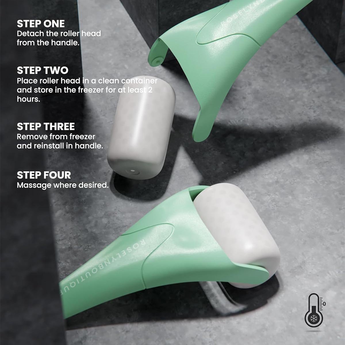 ROSELYNBOUTIQUE Cryotherapy Ice Roller for Face Wrinkles Fine Lines Puffiness Stick Massager Facial Skin Care Tools Self Care Gifts for Men Women (Green) - Image 2