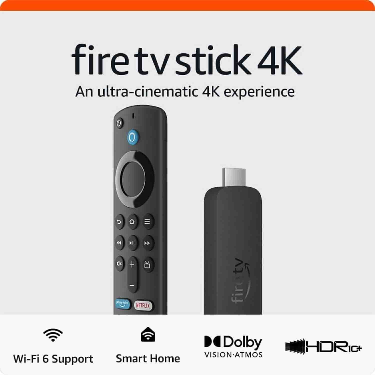 Amazon Fire TV Stick 4K streaming device | supports Wi-Fi 6, Dolby Vision/Atmos, HDR10+ - Image 2