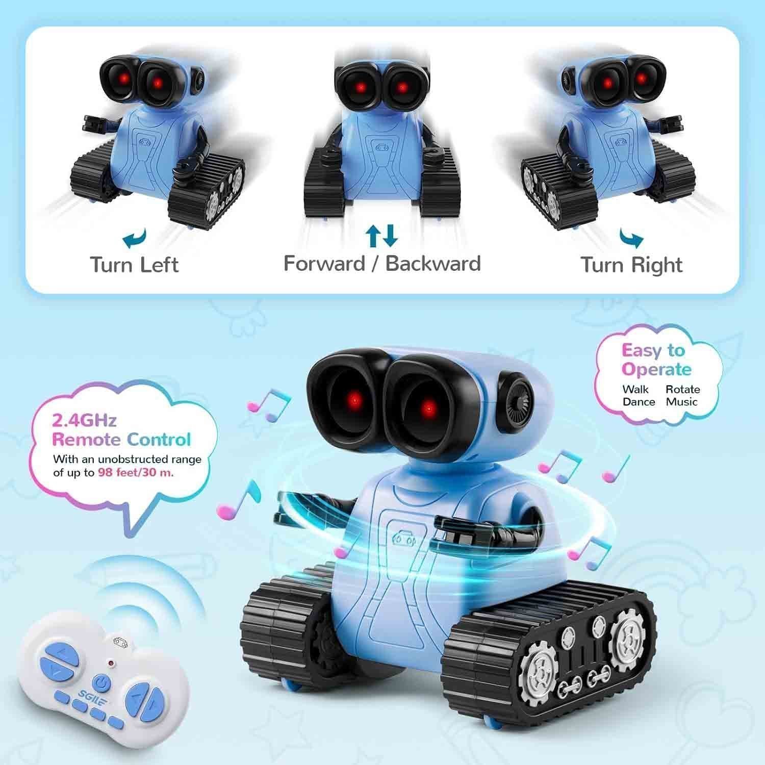 SGILE Remote Control Smart Rc Robot Toys, Programmable Emo Robot With Led Eyes and Music Walking Singing Gifts for Kids Boys Girls - Image 4