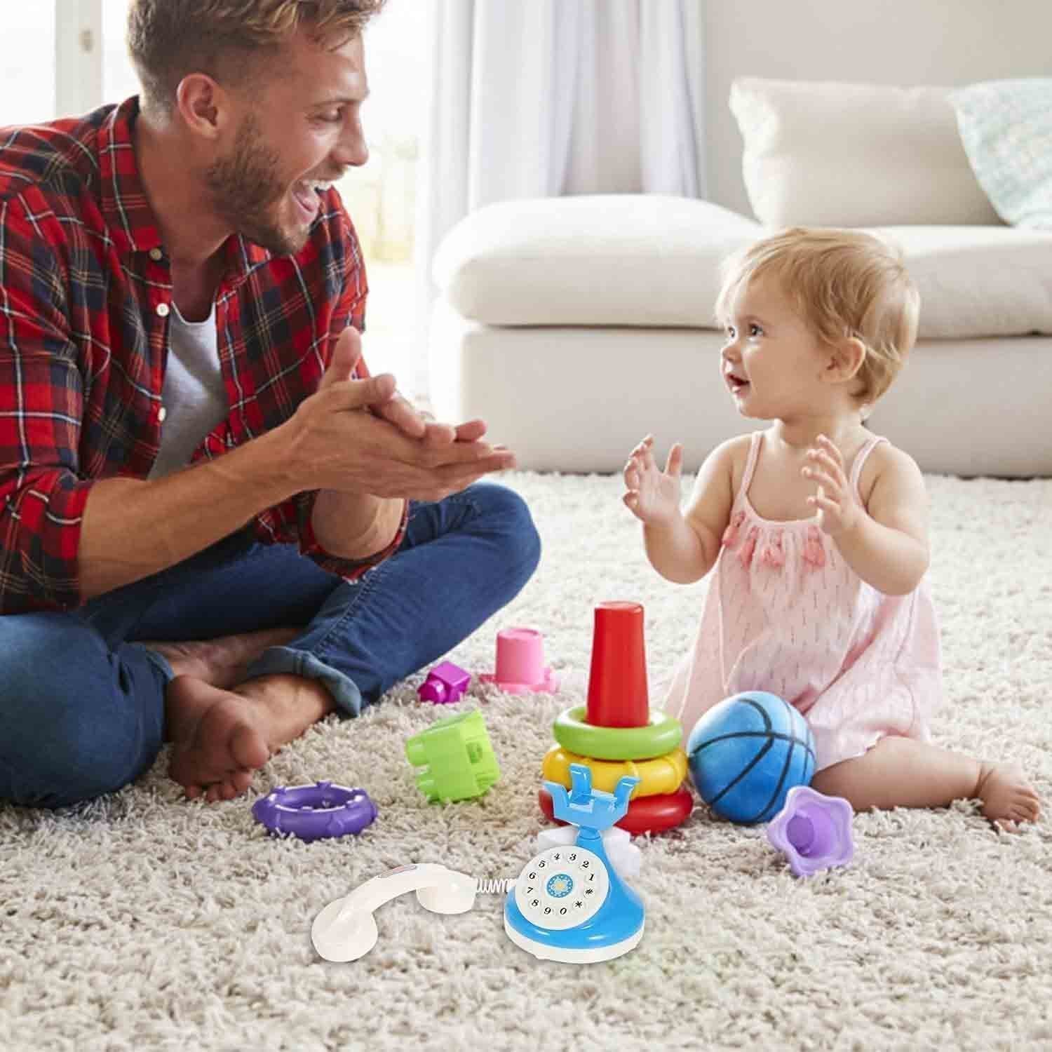 Landline Phone Toy Retro Corded Classic Vintage Old Fashion Telephone Simulation Wired Home Phone Novelty Hotel Telephone Toy for Kids Pretend Role Play Random - Image 3