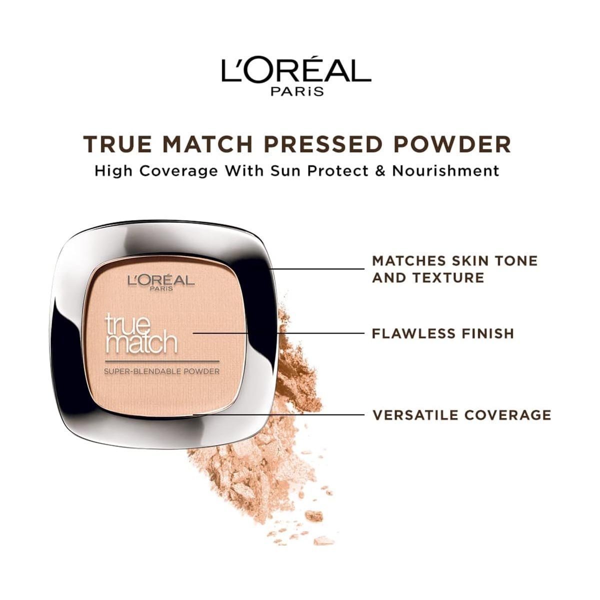 LOreal Paris Powder Foundation, Super-Blendable, With Hyaluronic Acid, True Match Perfecting Powder, C3 - Image 3