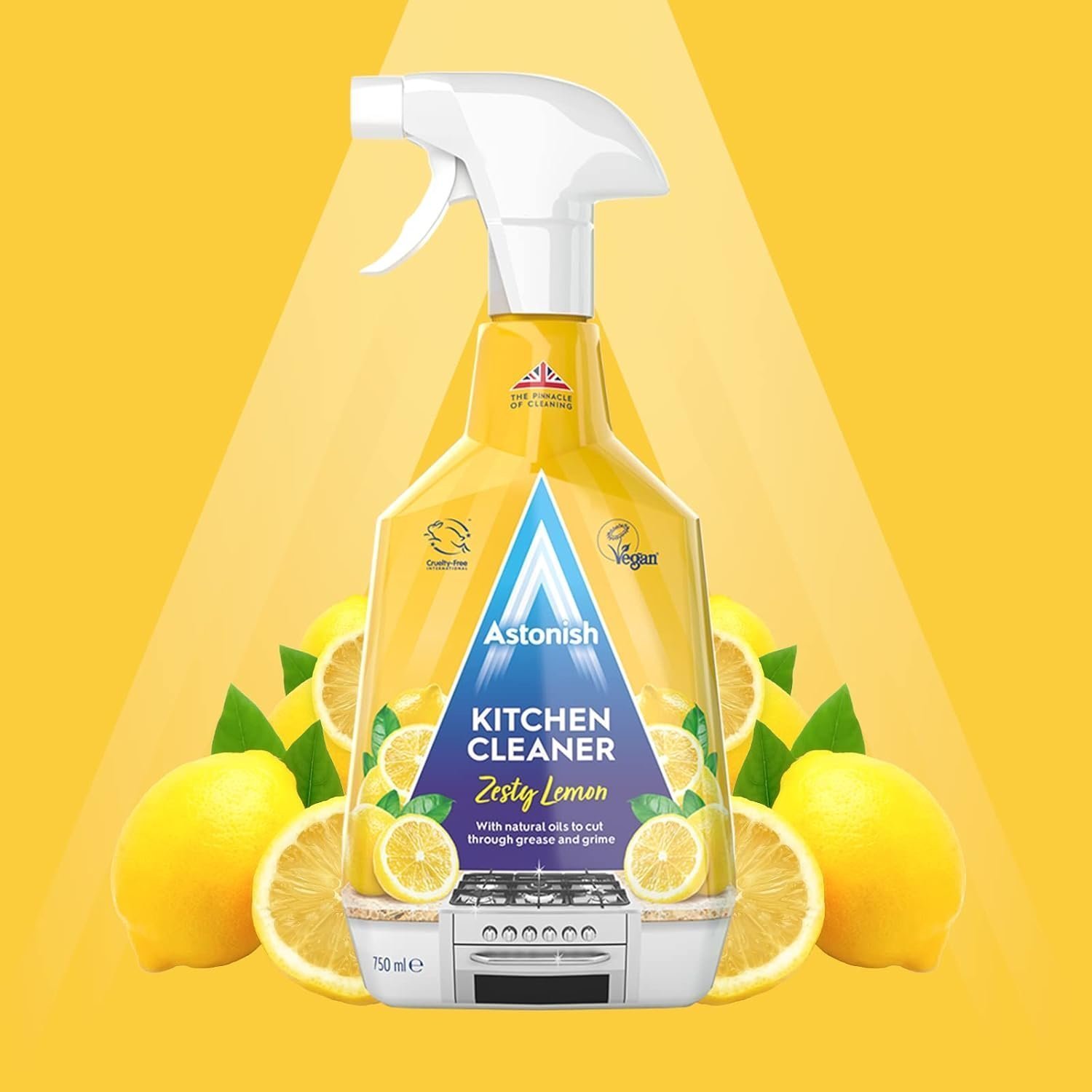 Astonish Kitchen Cleaner, Vegan And Cruelty Free And Blended With Natural Oils, 750ml, Zesty Lemon - Image 2