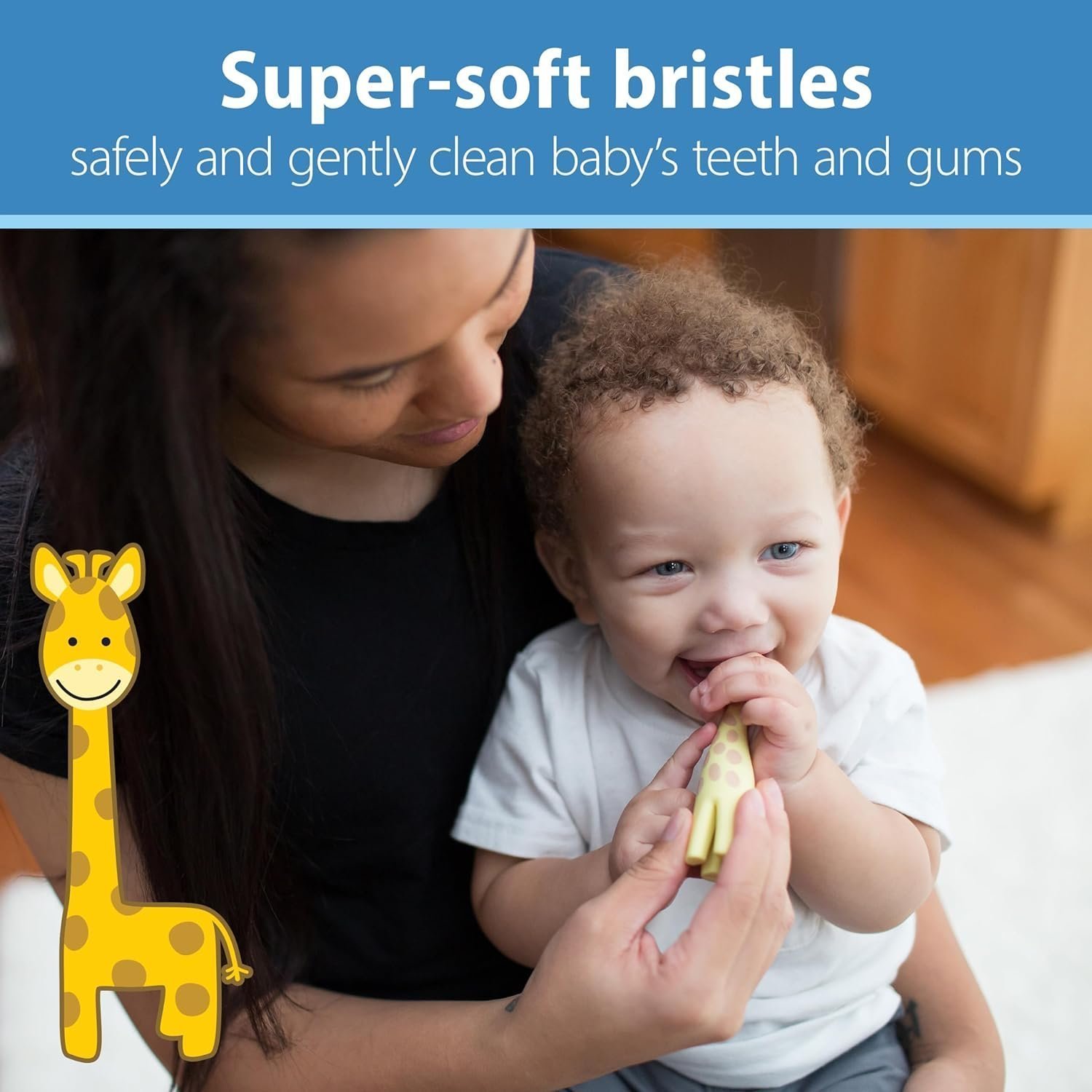 Dr. Brown's Infant-to-Toddler Training Toothbrush, Giraffe, 0-3 years - Image 2