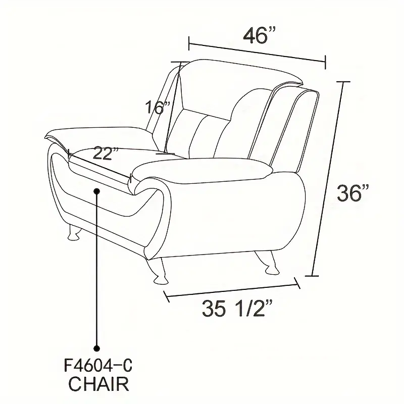 Stylish White Faux Leather 1-Seat Living Room Sofa - Image 2