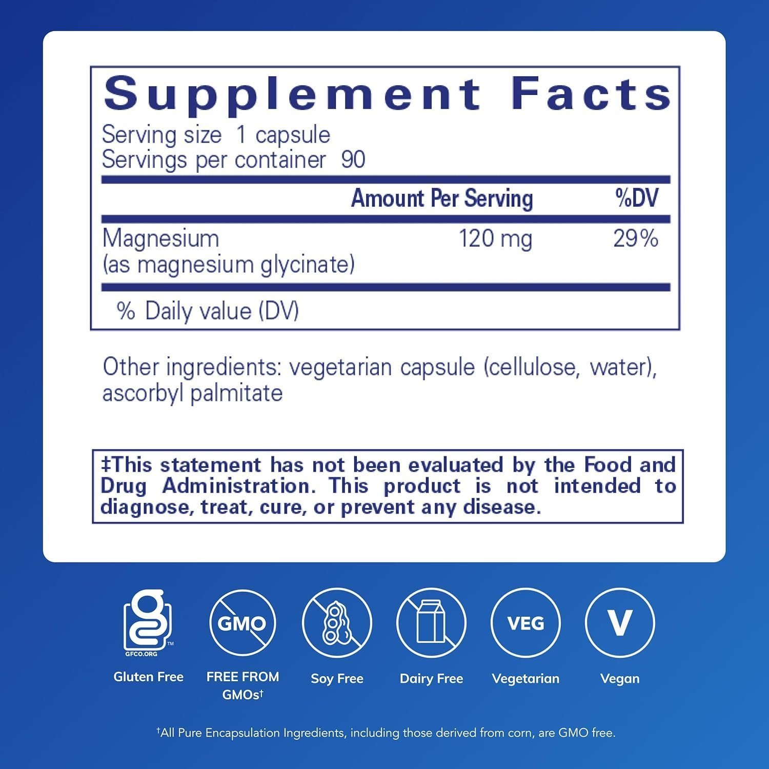 Pure Encapsulations Magnesium (Glycinate) - Supplement with Magnesium Glycinate - 90 Capsules - Image 3