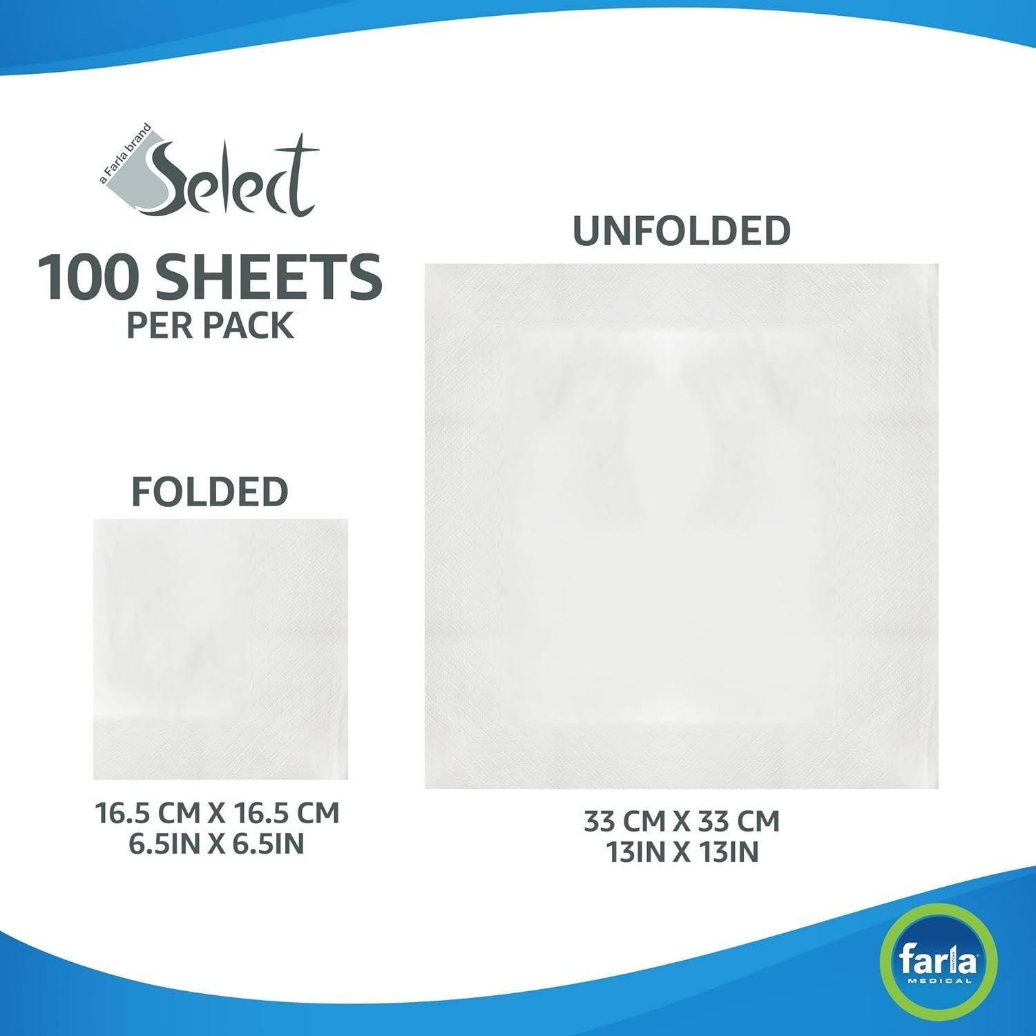 Select White Paper Napkins - Pack of 100 2-Ply Disposable Table Napkins - Image 4