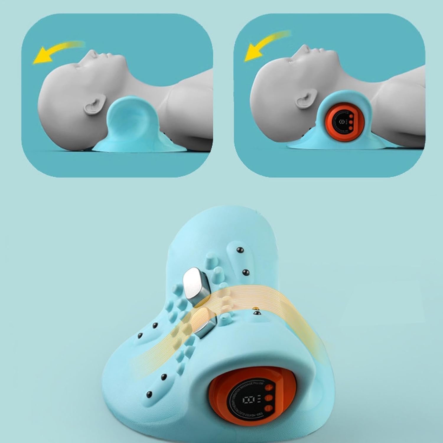 Heated Neck Relaxer | Heated Cervical Traction Device - Rechargeable Cervical Neck Massager for Back Neck Shoulder - Image 3