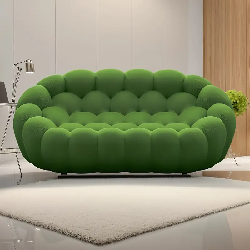 74.8'' Modern Bubble Floor Couch For Living Room, Office, Green - Image 3