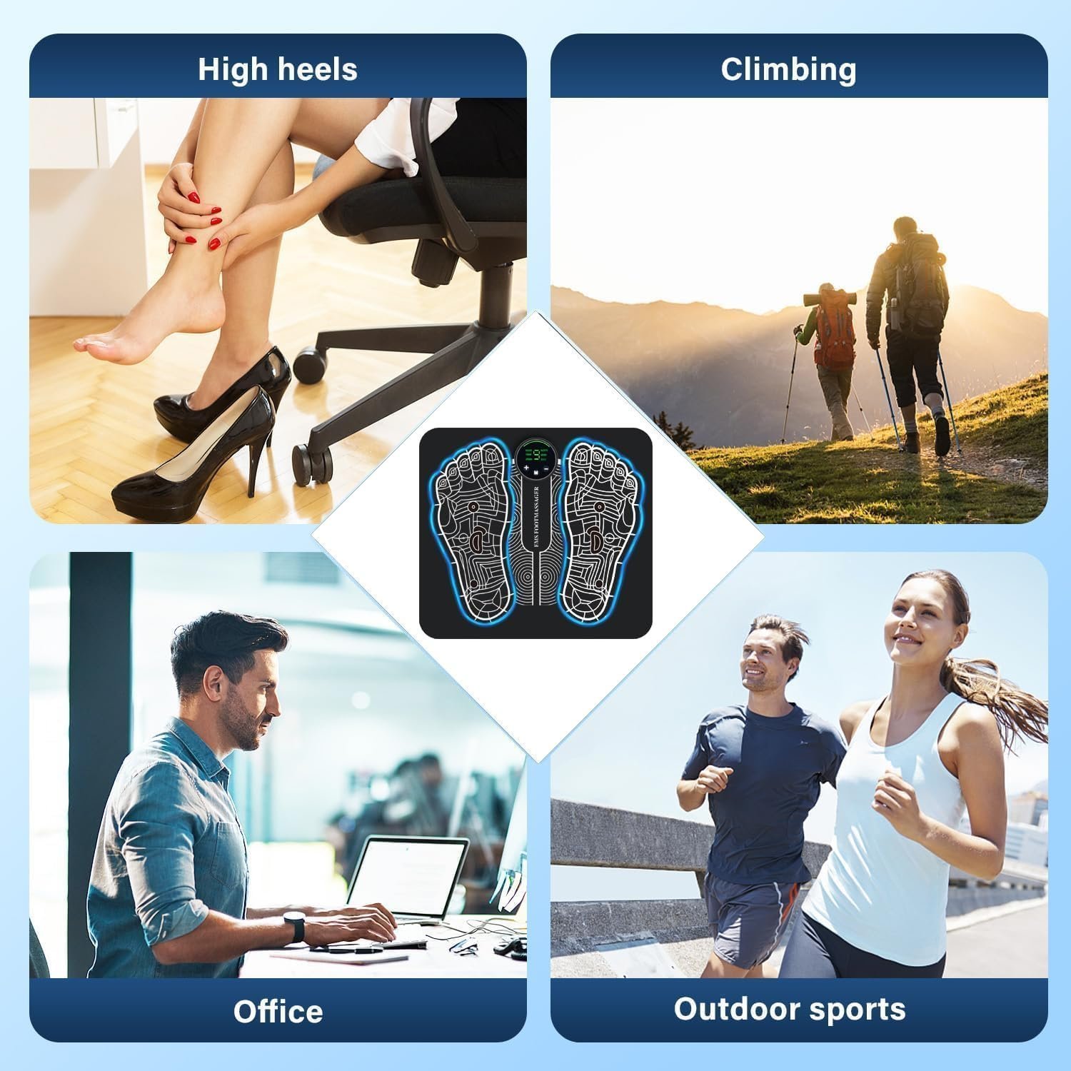 EMS Foot Massager,Electronic Muscle Stimulatior Massage Mat,8 Modes 18 Intensities Relax Muscles,Folding Portable Feet Massage Machine - Image 4