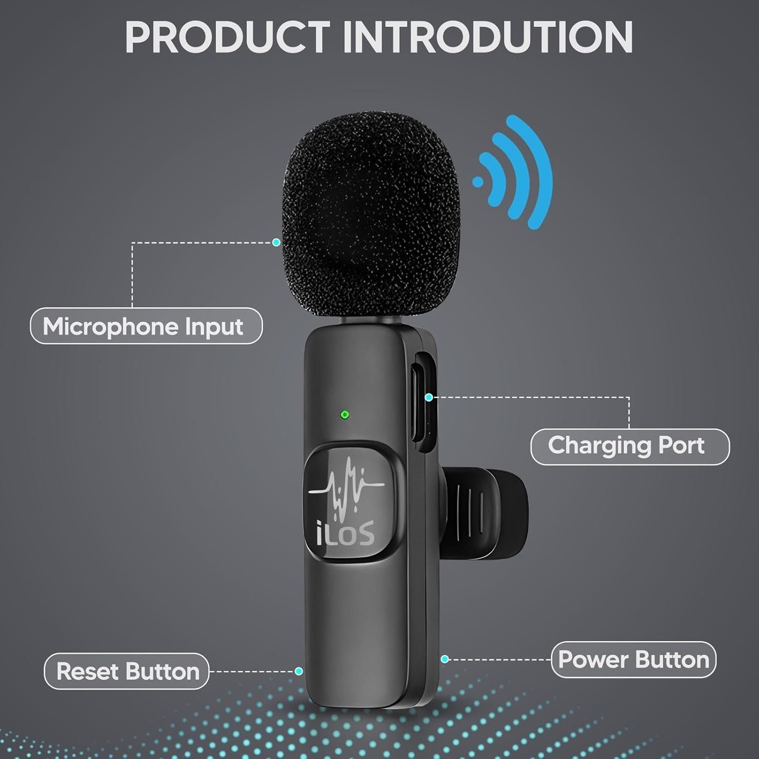 ILOS Wireless Lavalier Microphone for iPhone Clip-On Mic, Noise Reduction, 65ft Range, 8H Battery, Bluetooth, Plug & Play - Ideal for Vlogging, YouTube, Podcasts, Interviews - Image 4