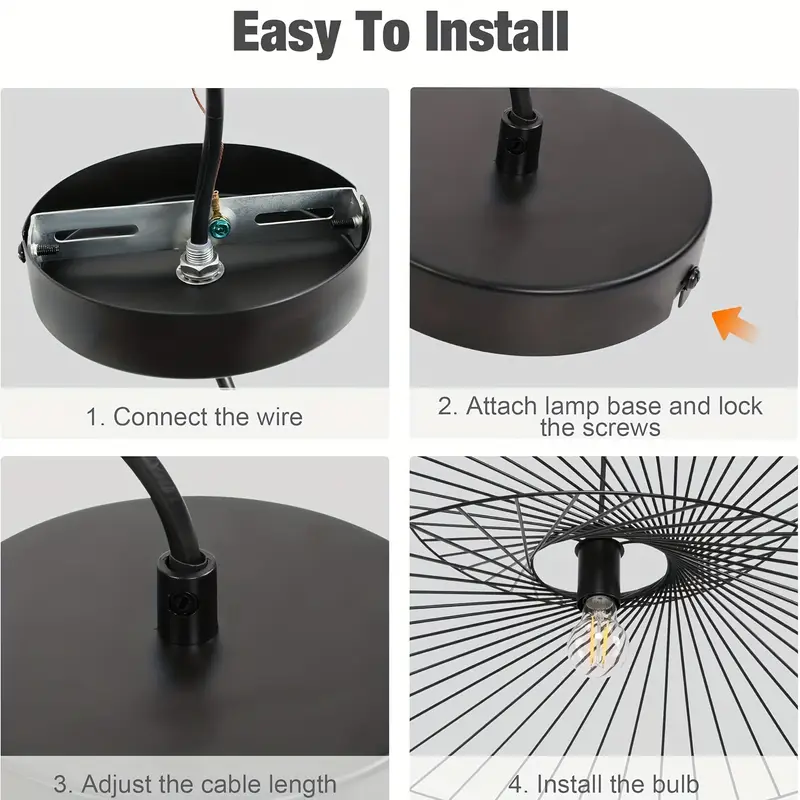 LUCKYERMORE Modern Black Flush Mount Ceiling Light Fixture, 7'' Length Cable For Dining Room, Bedroom, Hallway, Kitchen, Bar - Image 4