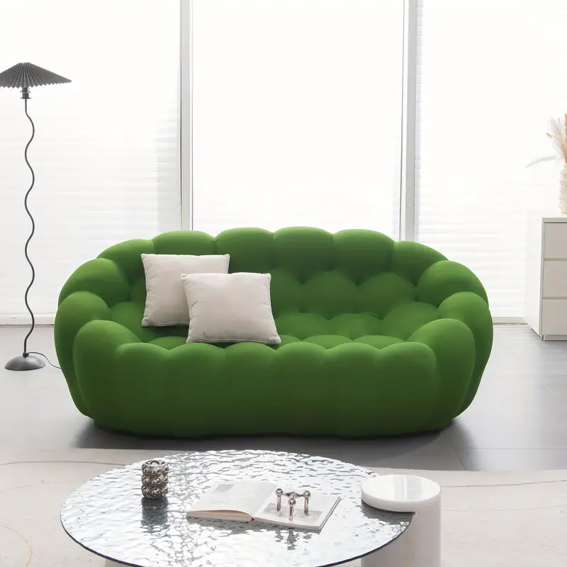 74.8'' Modern Bubble Floor Couch For Living Room, Office, Green - Image 4