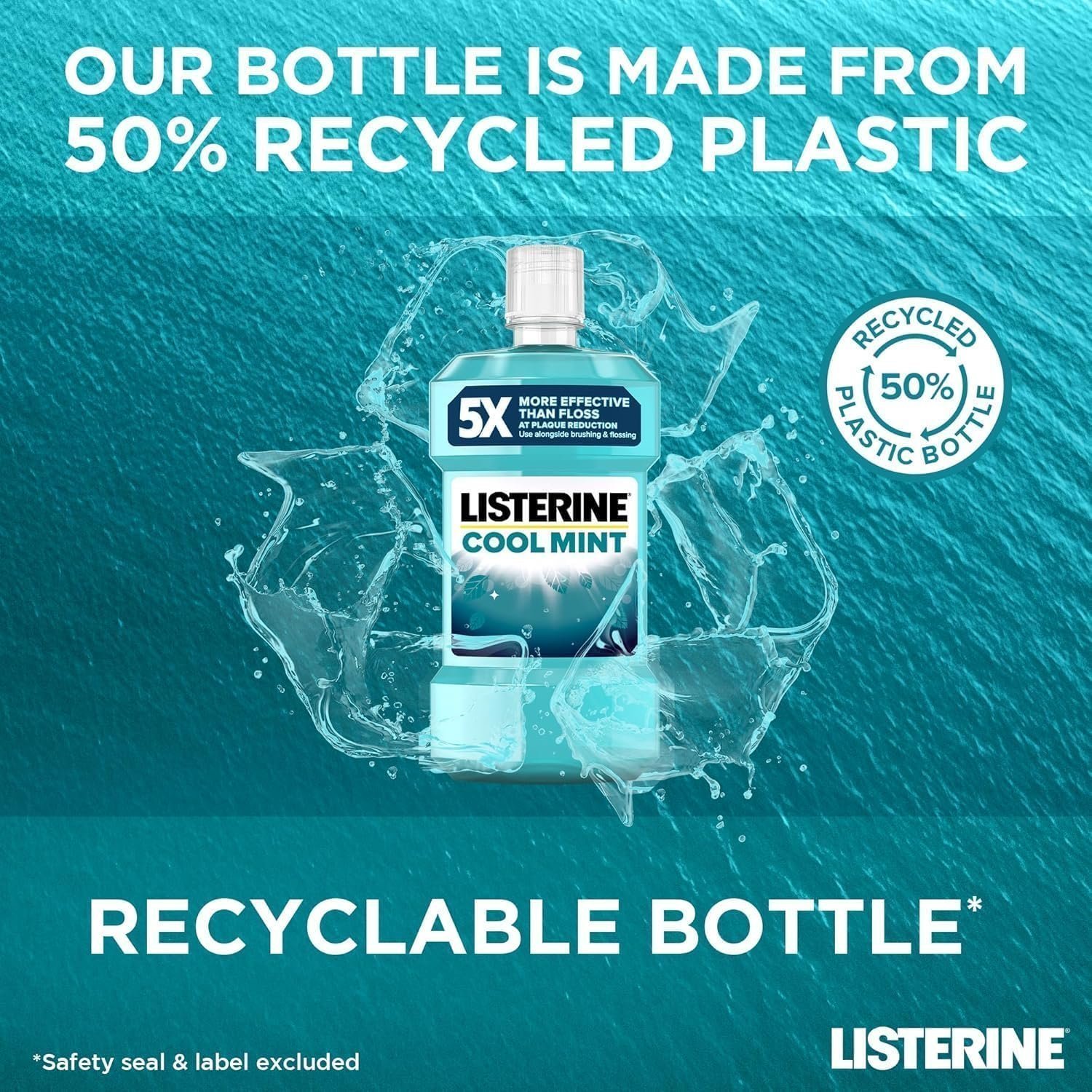 Listerine Cool Mint Mouthwash Pack of 4 (4 x 750ml) - Image 5