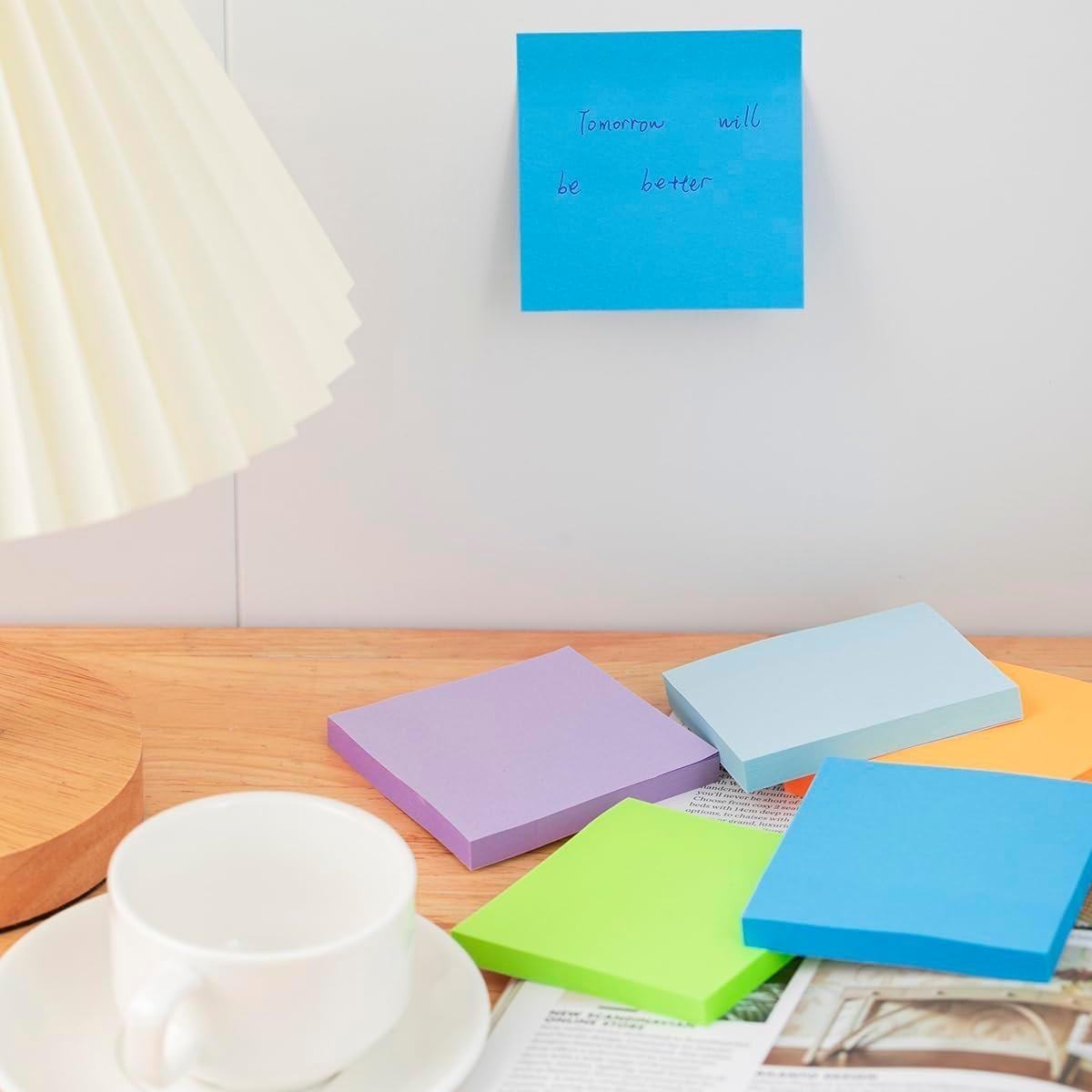 Wowivy 24 Pads - 3 in x 3 in Sticky Notes, 8 Colors Post Self Stick Notes Pads - 82 Sheets/pad - Image 3