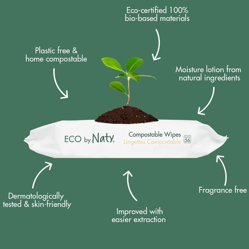 Eco by Naty Unscented Baby Wipes - Sensitive Skin (168 Count - 3 packs of 56) - Image 2