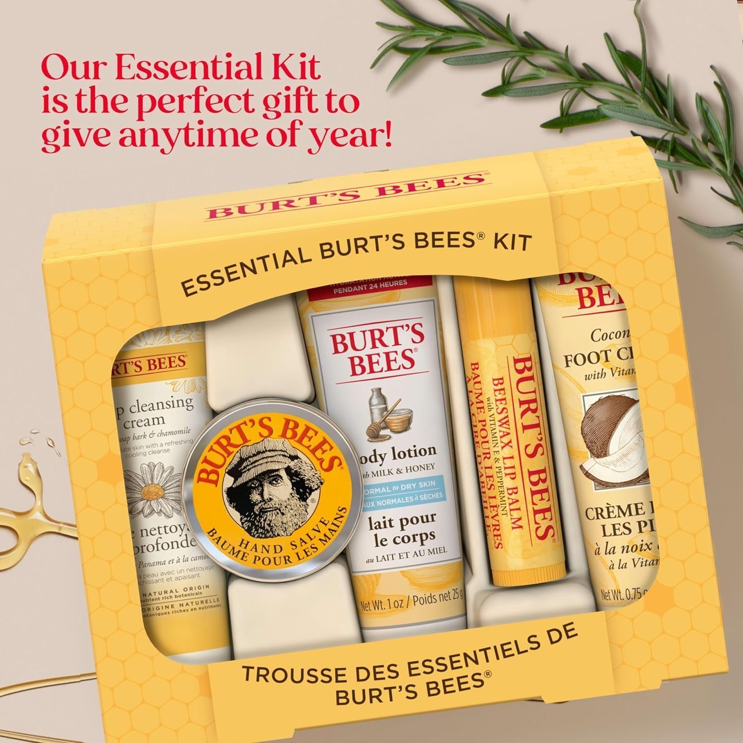 Burt's Bees Essential Gift Set, Lip Balm, Hand Salve, Body Lotion - Image 4