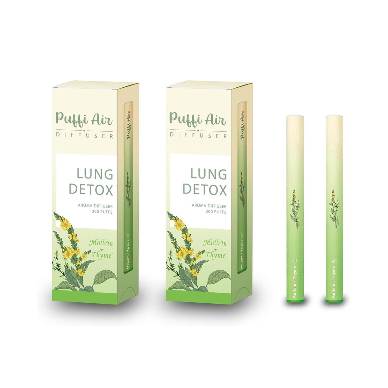 Puffi Air Inhaler 2-Pack - Lung Detox & Breathing Support - 300 Puffs Per Inhaler