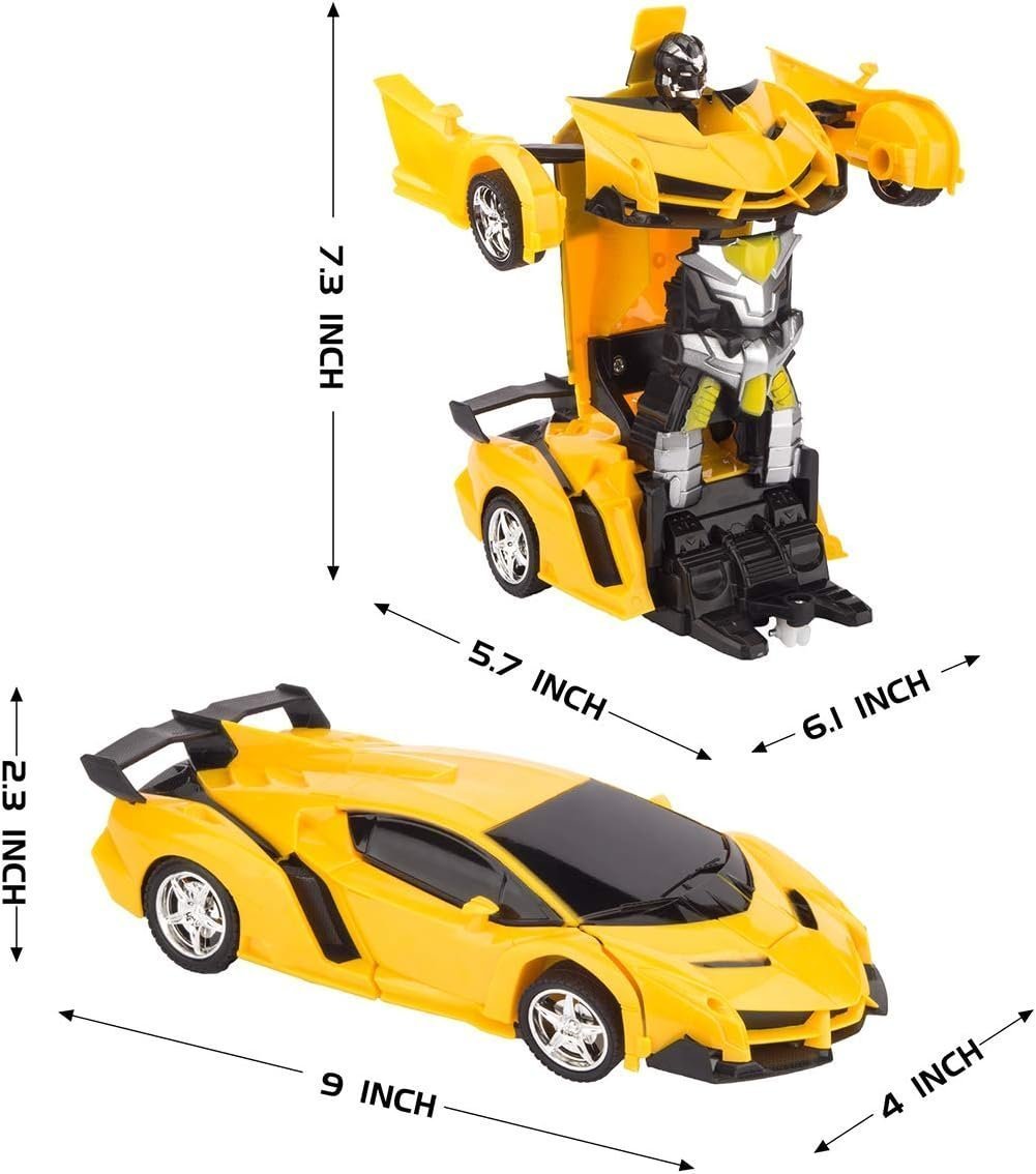 RAVSOOL Remote Control Transform Car, Rc Robot Rechargeable 360'Rotating Stunt 1:18 Deformation Racing Car Toy - Image 6