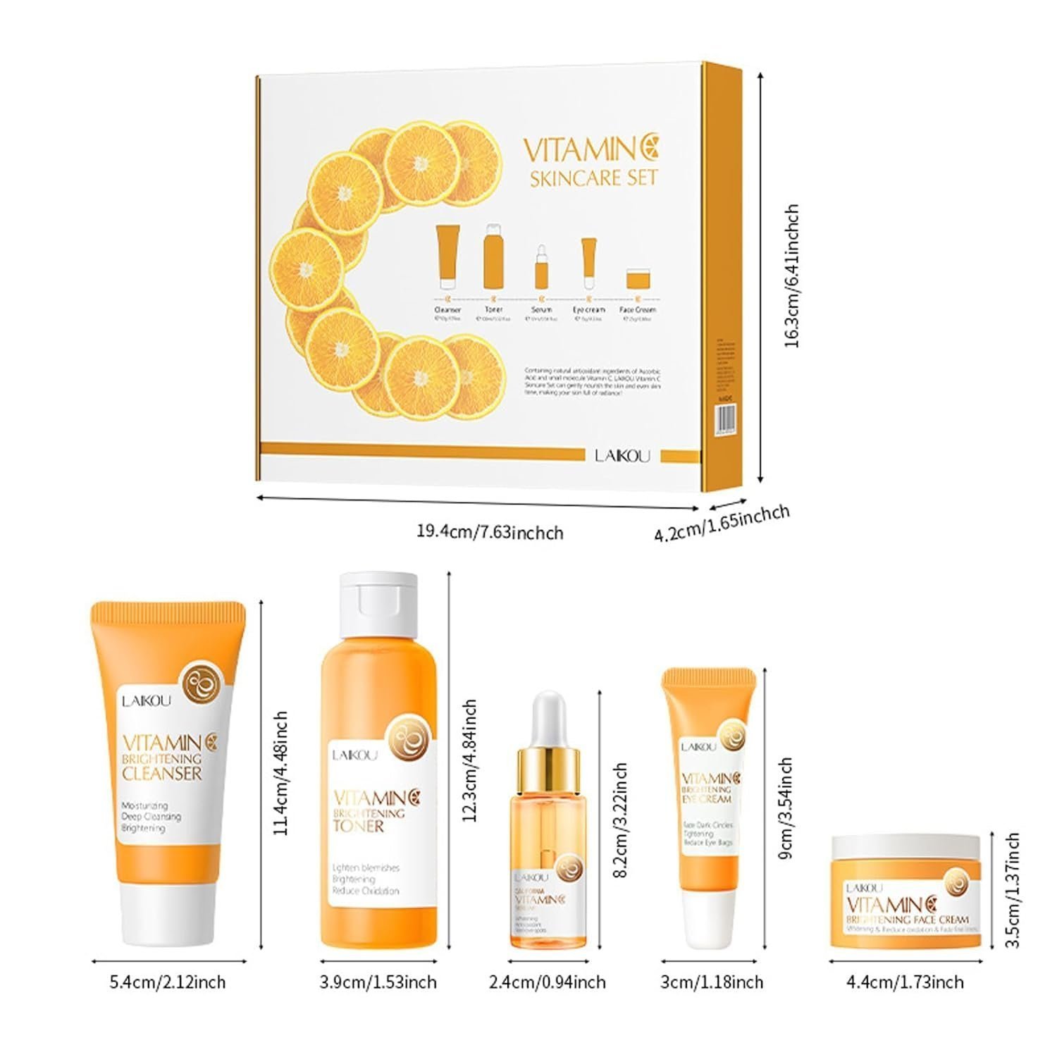 Skincare Gift Set for Teenage Girls - Vitamin C Serum Skin Care Sets & kits - Pamper Gifts for Women - Includes Cleanser, Face Serum,Cream,Toner, Eye Cream - Anti-Aging Daily Skin Care (5 Pieces) - Image 3