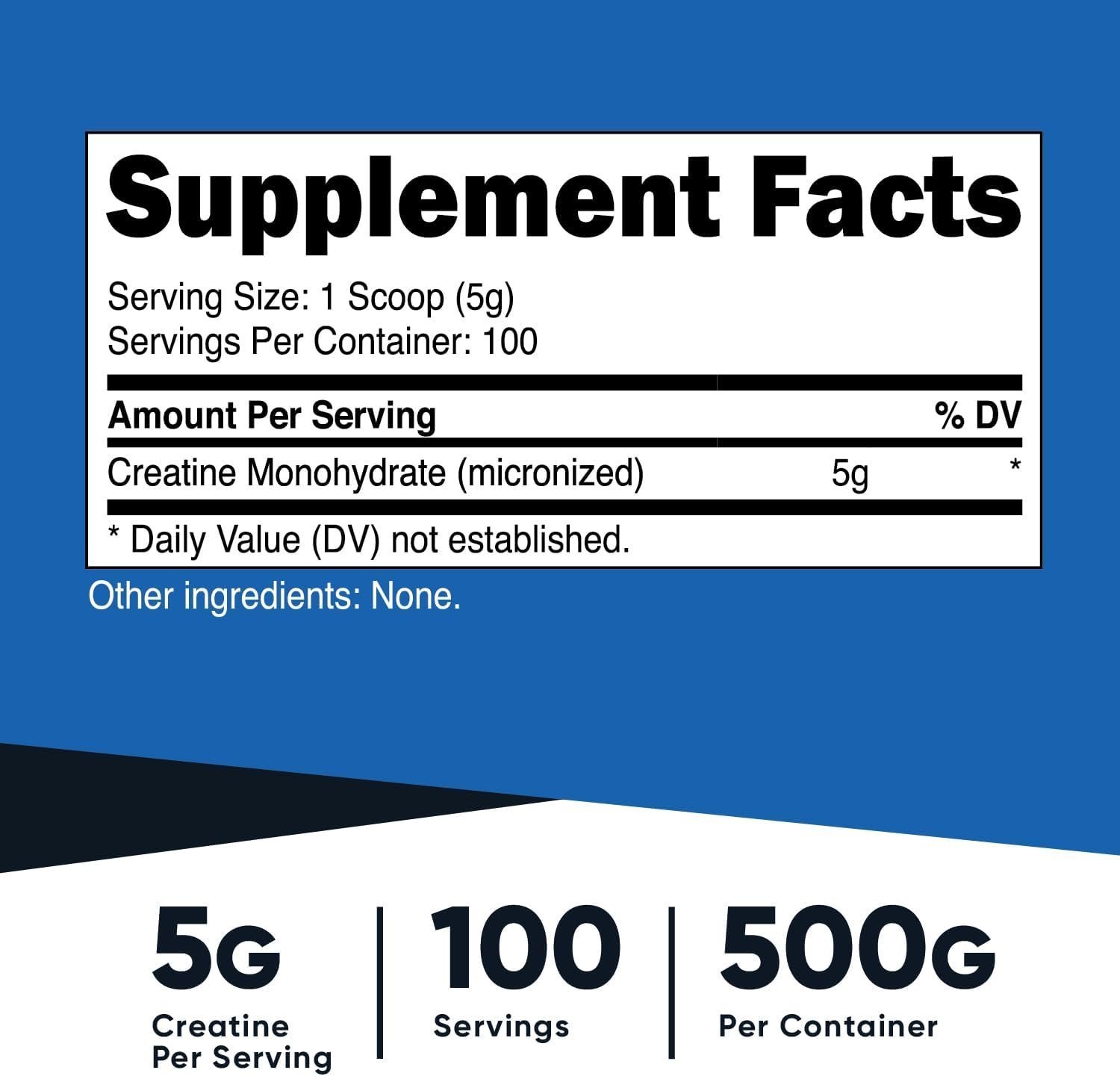 Nutricost Creatine Monohydrate Micronized Powder 500G, 5000mg Per Serv (5g) - 100 Servings, 17.9 Oz - Image 3