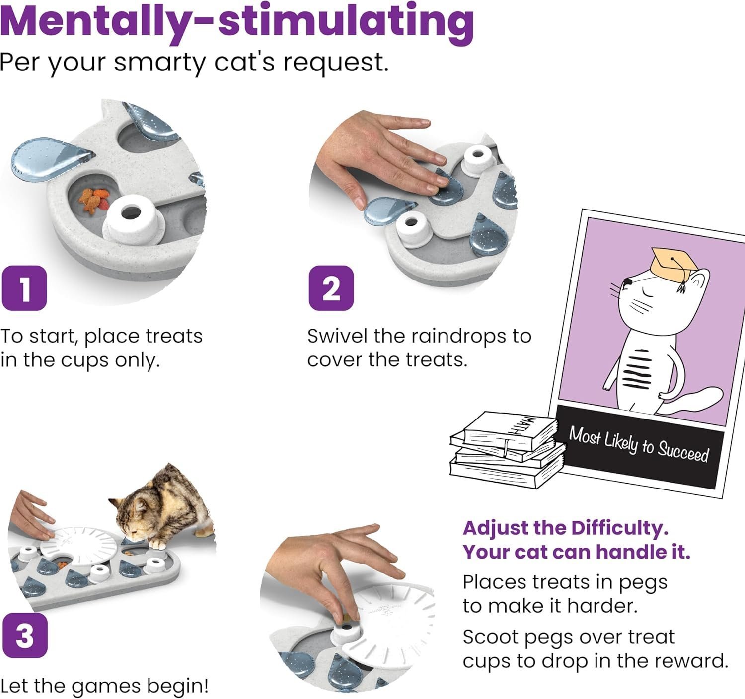 Nina Ottosson by Catstages Rainy Day Puzzle & Play - Interactive Cat Treat Puzzle - Image 3