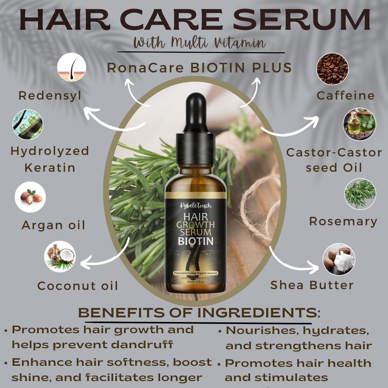 Hair Growth Serum 100% Natural Organic Hair, Hair Loss Treatment For Men,Women - Image 3