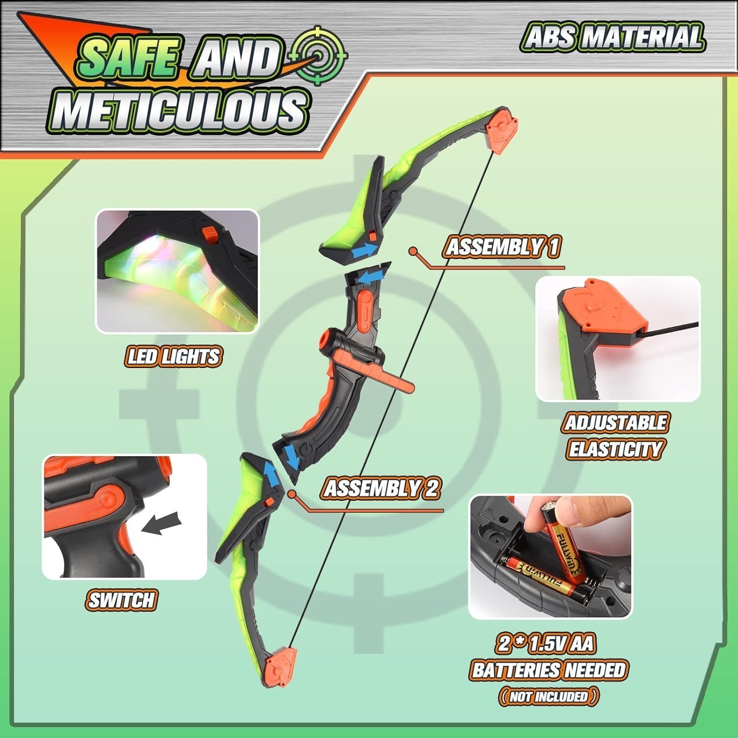 Diyfrety Bow and Arrow Set for Kids - Garden Toys for 3-12 Year Olds Boys Girls - Image 7