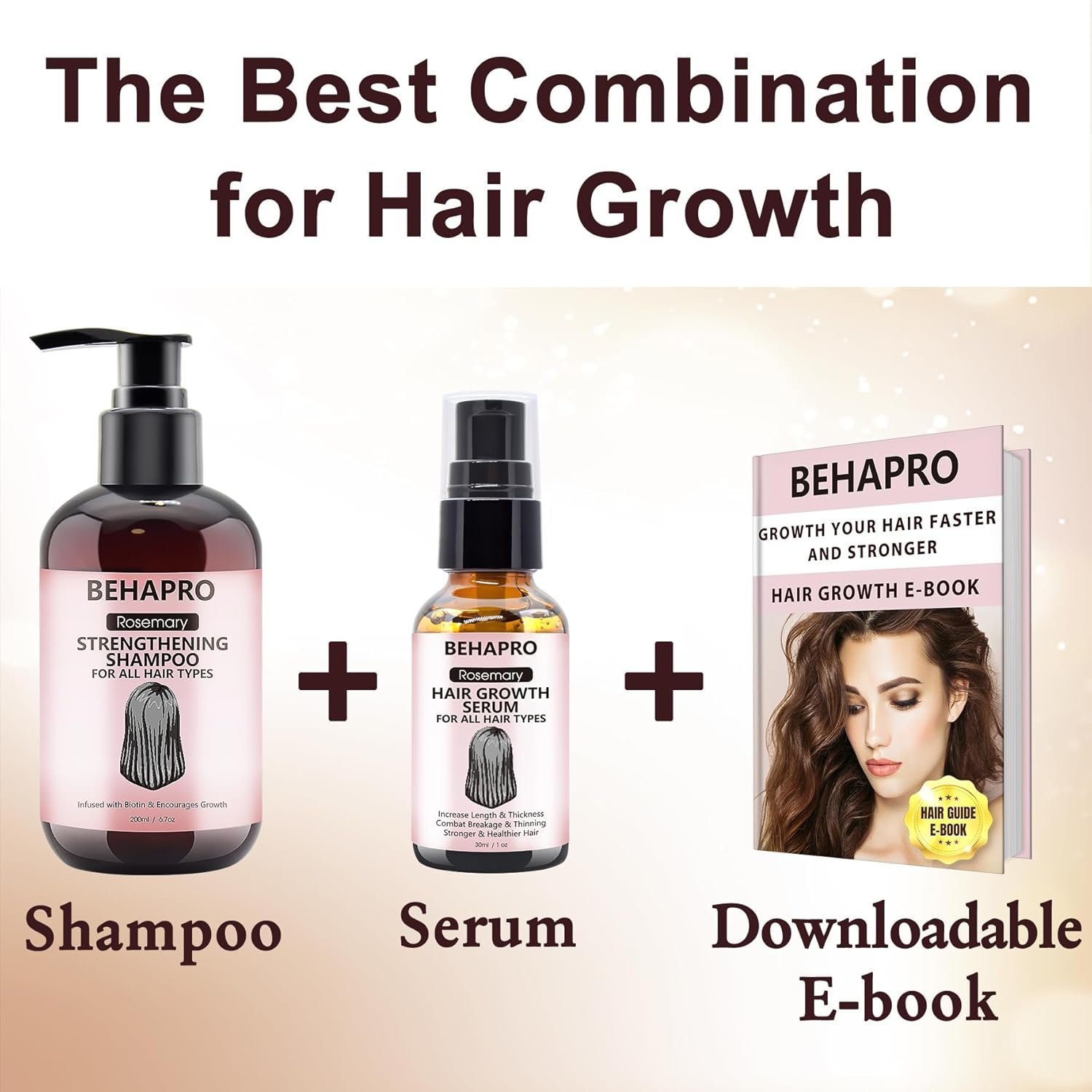 BEHAPRO Rosemary Oil for Hair Growth,w/Hair Growth Serum,Hair Growth Shampoo,Diluted Rosemary Oil Biotin Castor Oil & Argan Oil for Hair Loss Care Treatment - Image 5