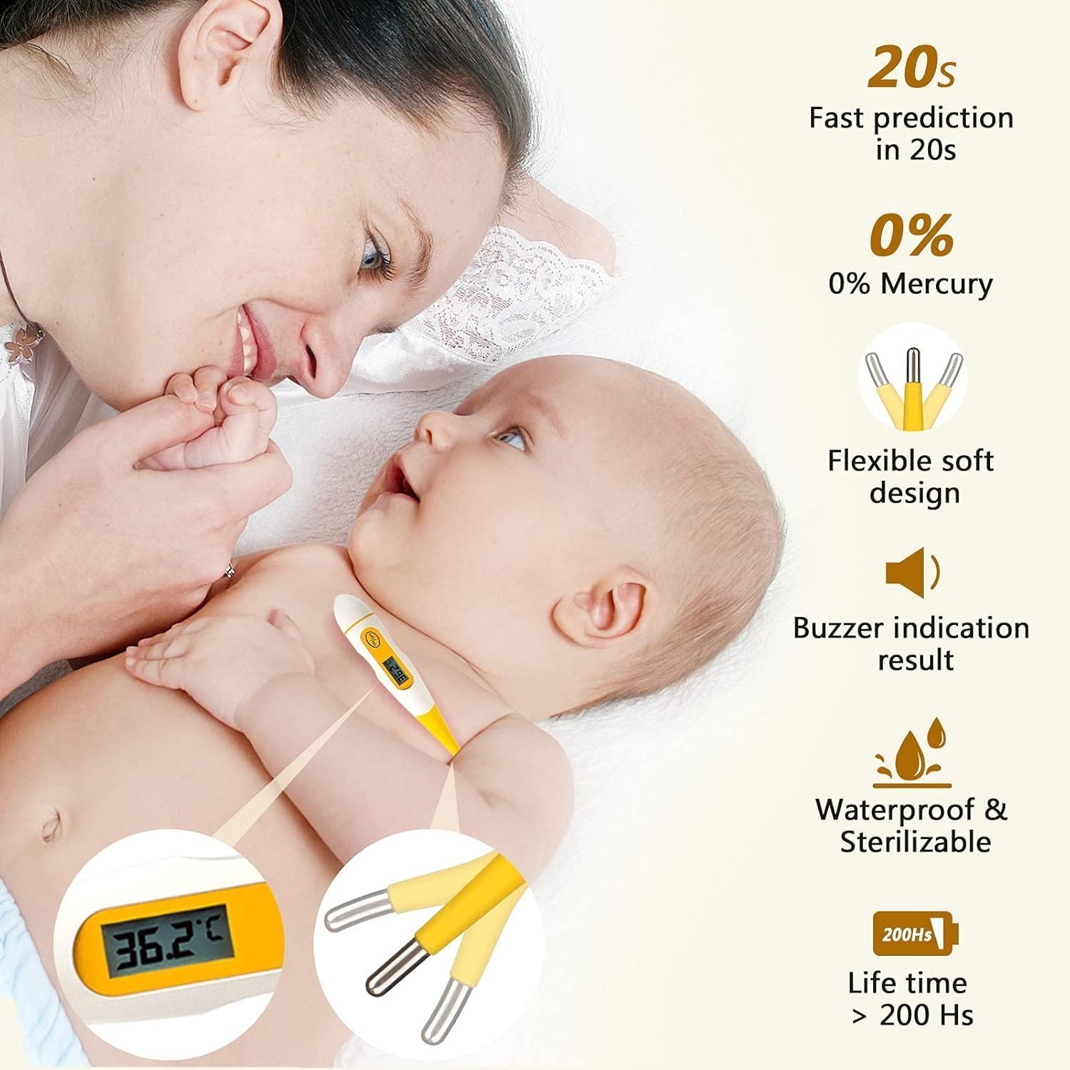 PewinGo Baby Healthcare and Grooming Kit & Newborn Baby Care Accessories, Set 10 in 1 with Soft Goat Bristles Hair Brush Nail Clipper Nasal Aspirator etc - Image 5