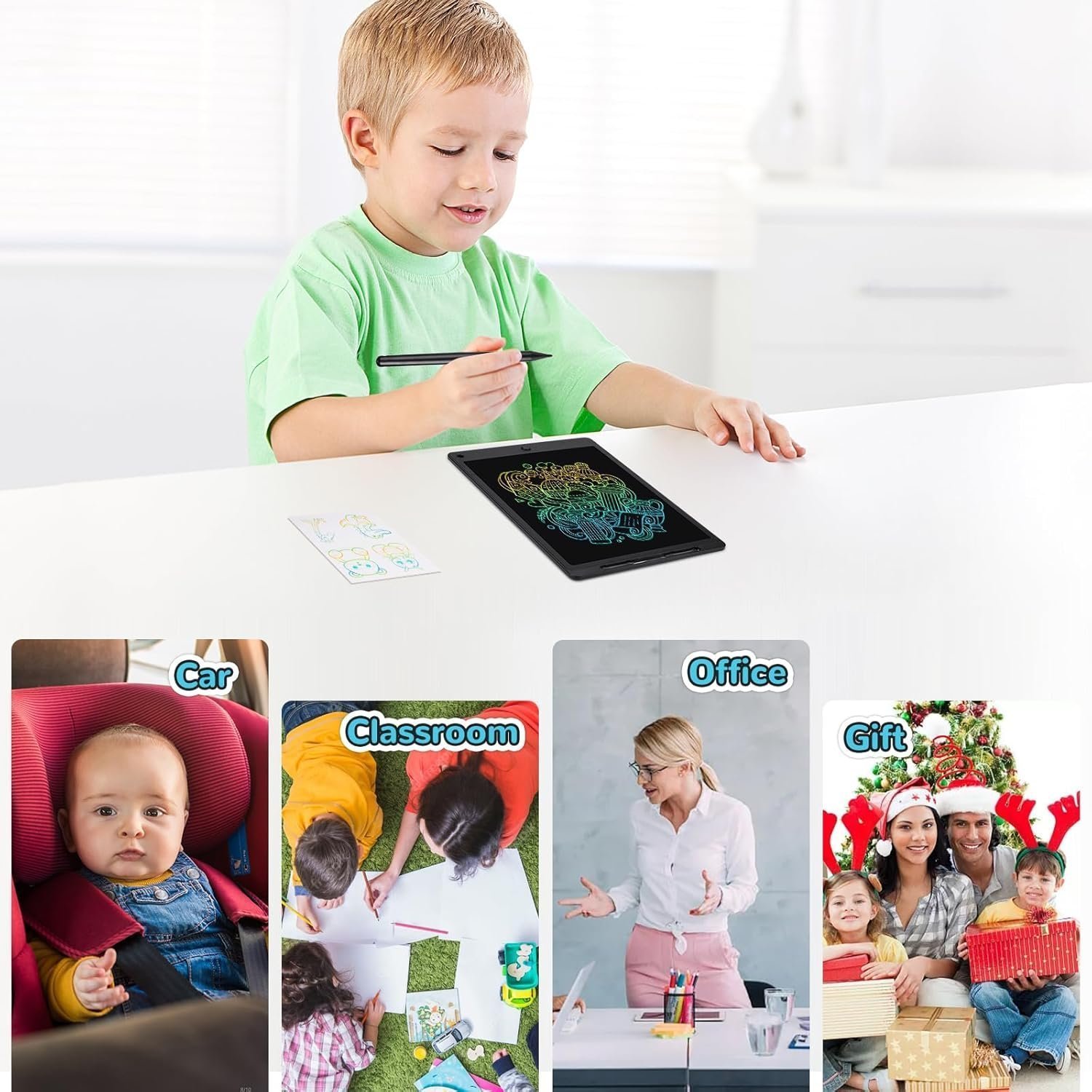 Hnyoou LCD Writing Tablet, 8.5 Inch Lcd Writing Tablet Kids,Drawing Pad For Kids,Kids Graphic Tablet With Screen Delete Button And Lock Switch Graphic Tablet For 2 3 4 5 6 7 Kids(PINK) - Image 2