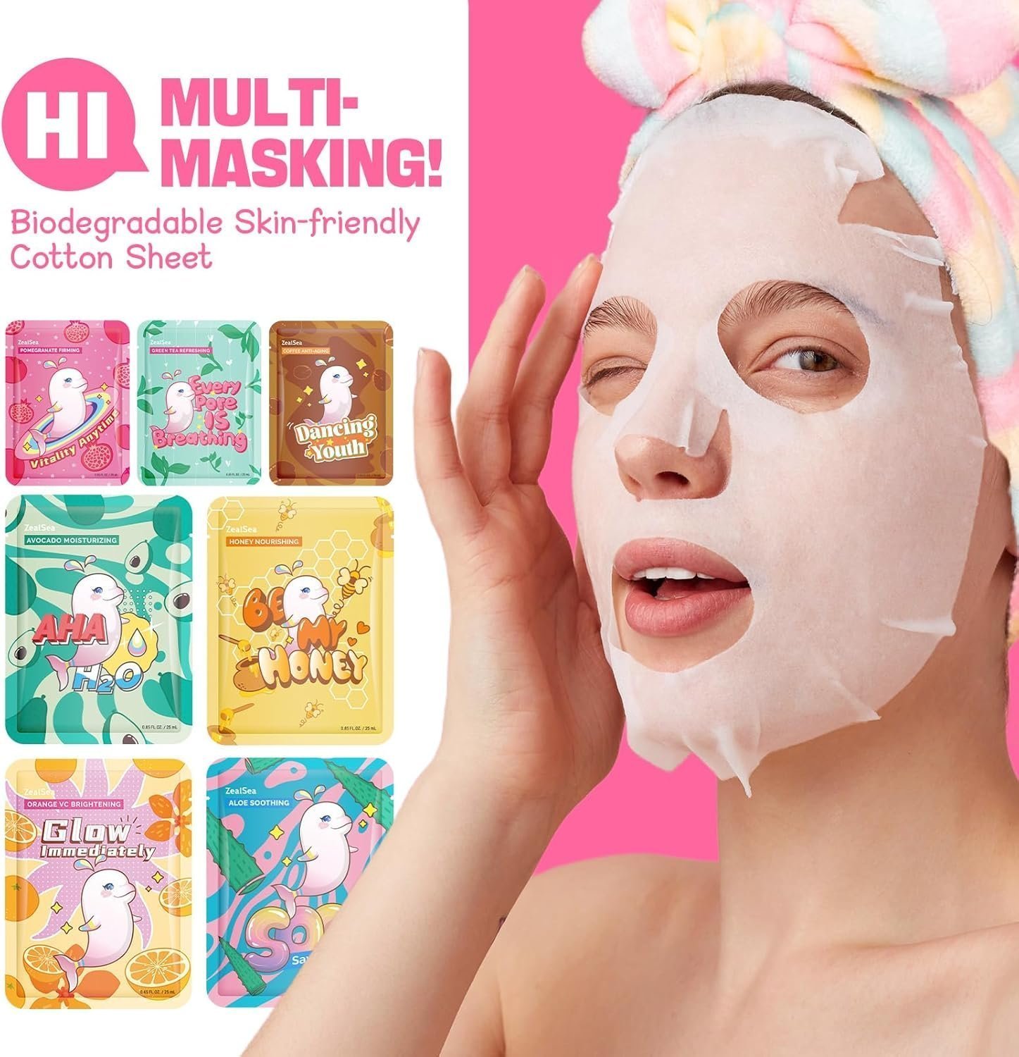 Face Masks Skincare, Face Masks Beauty, Hydrating Face Masks, Moisturizing 7pack - Image 4