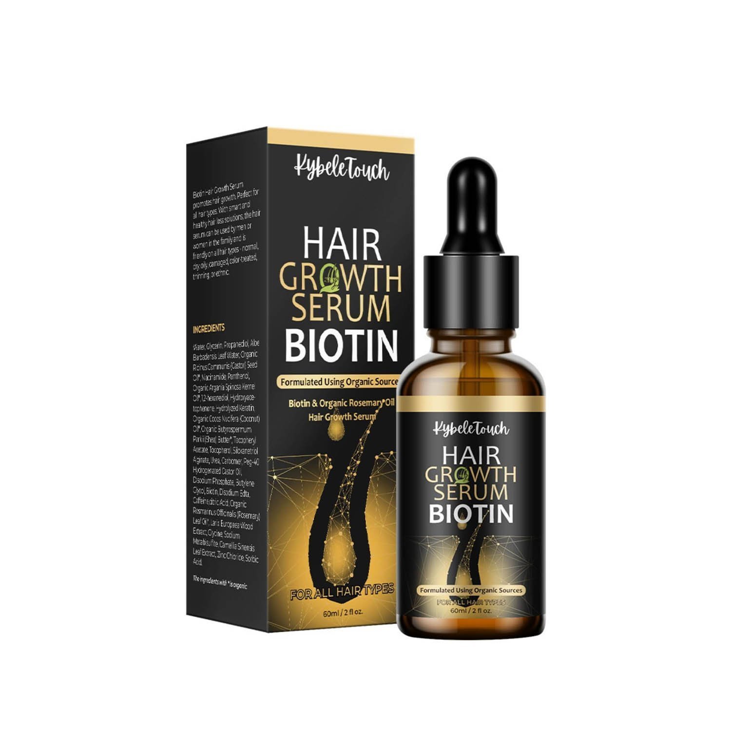 Hair Growth Serum 100% Natural Organic Hair, Hair Loss Treatment For Men,Women