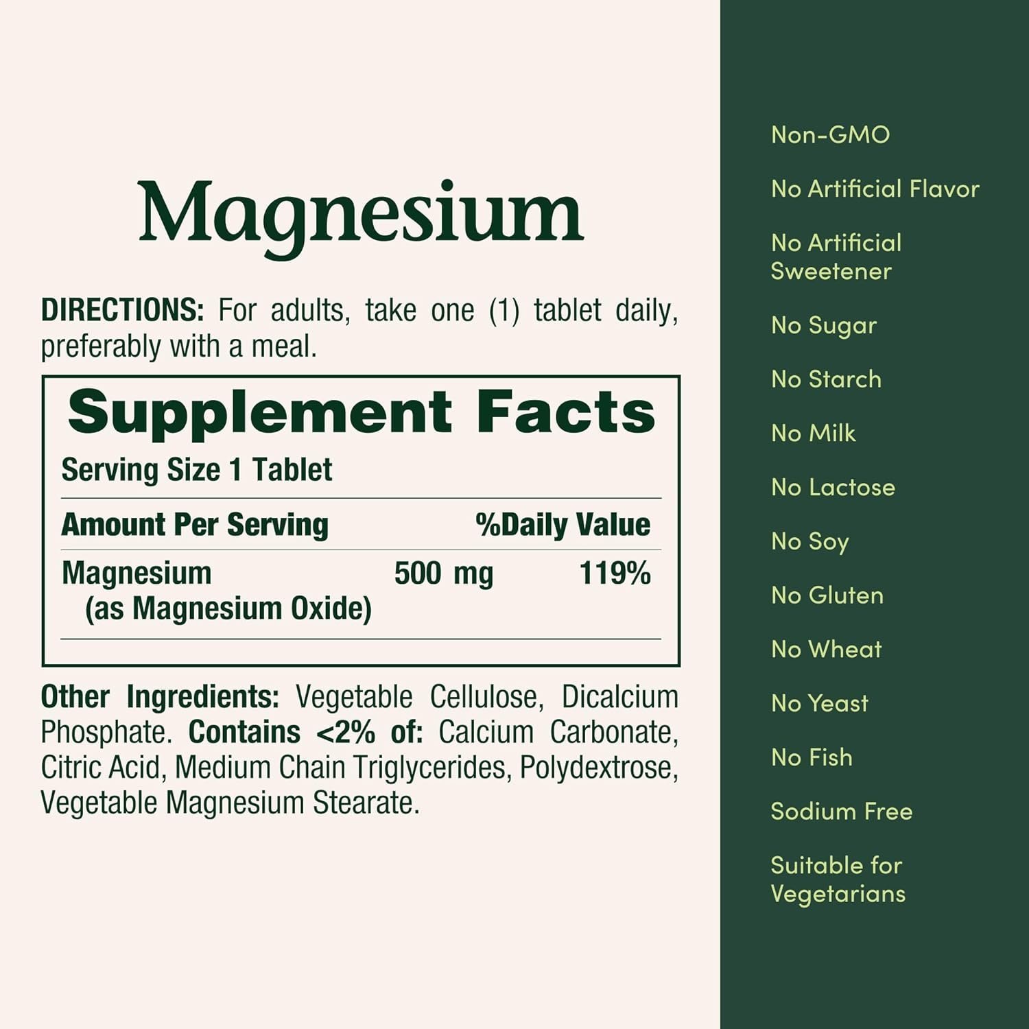 Nature's Bounty Magnesium Supplements - Magnesium 500 Mg, 200 Count (Pack of 1) - Image 4