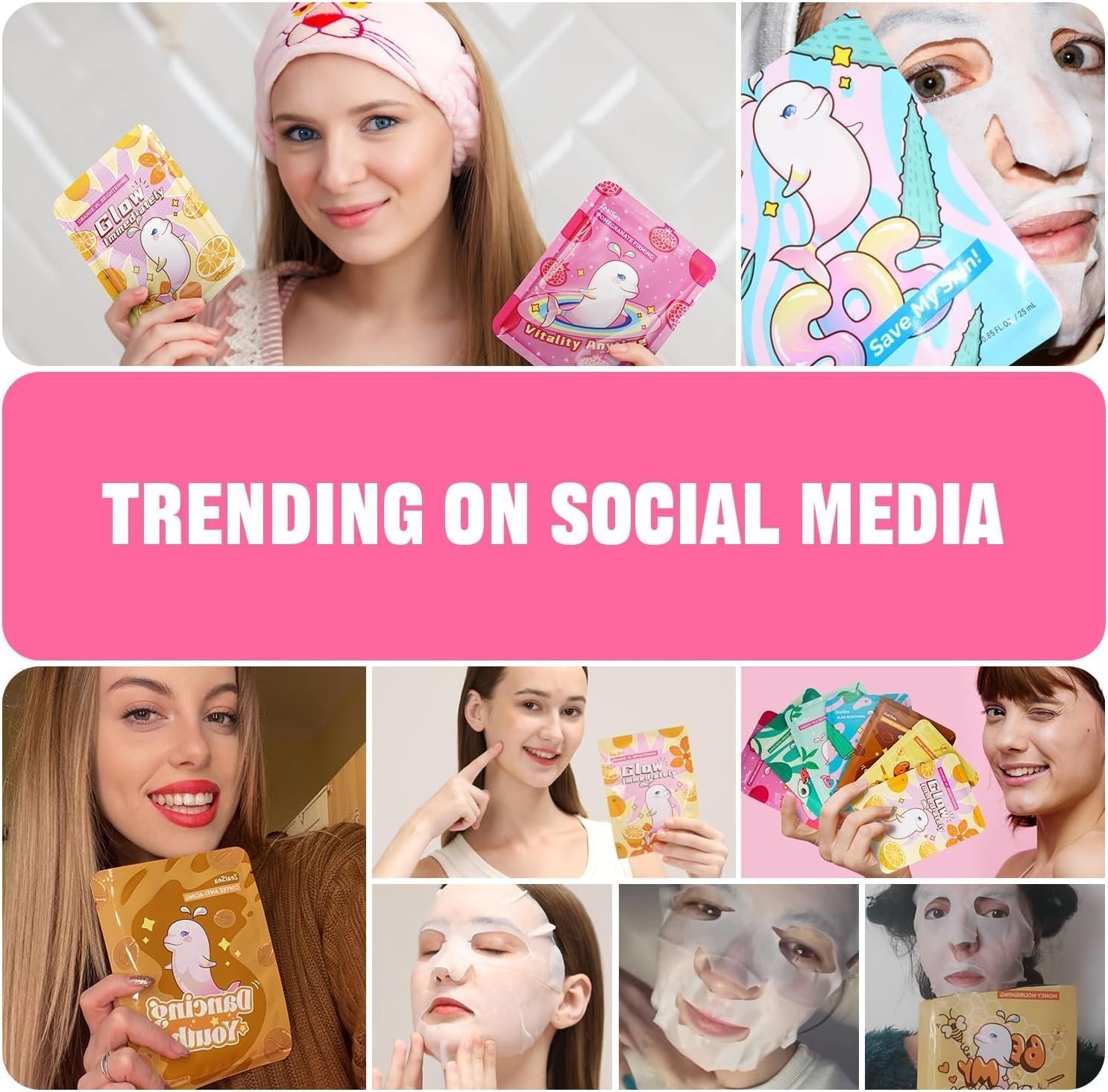 Face Masks Skincare, Face Masks Beauty, Hydrating Face Masks, Moisturizing 7pack - Image 2