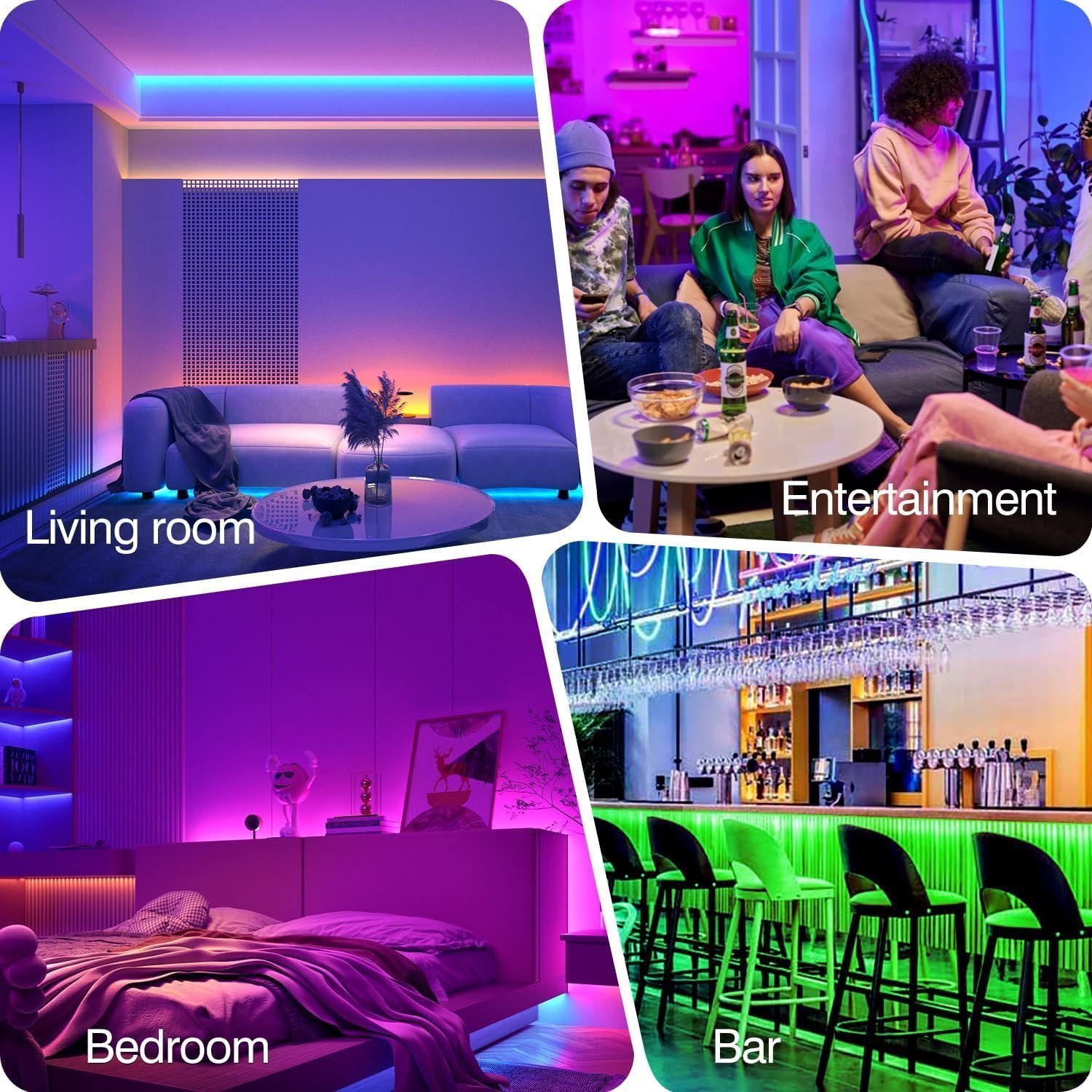 Mexllex LED Strip Lights 30M (2X15M) Music Sync Color Changing RGB Strip 24-Key (APP+Remote+Mic) - Image 5