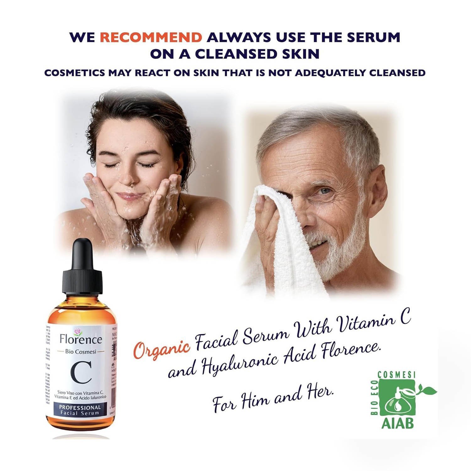 ig 2.11oz. Organic Vitamin C Serum for Face with Hyaluronic Acid & Niacinamide - Brightening Women and Men Skin Care - Image 5