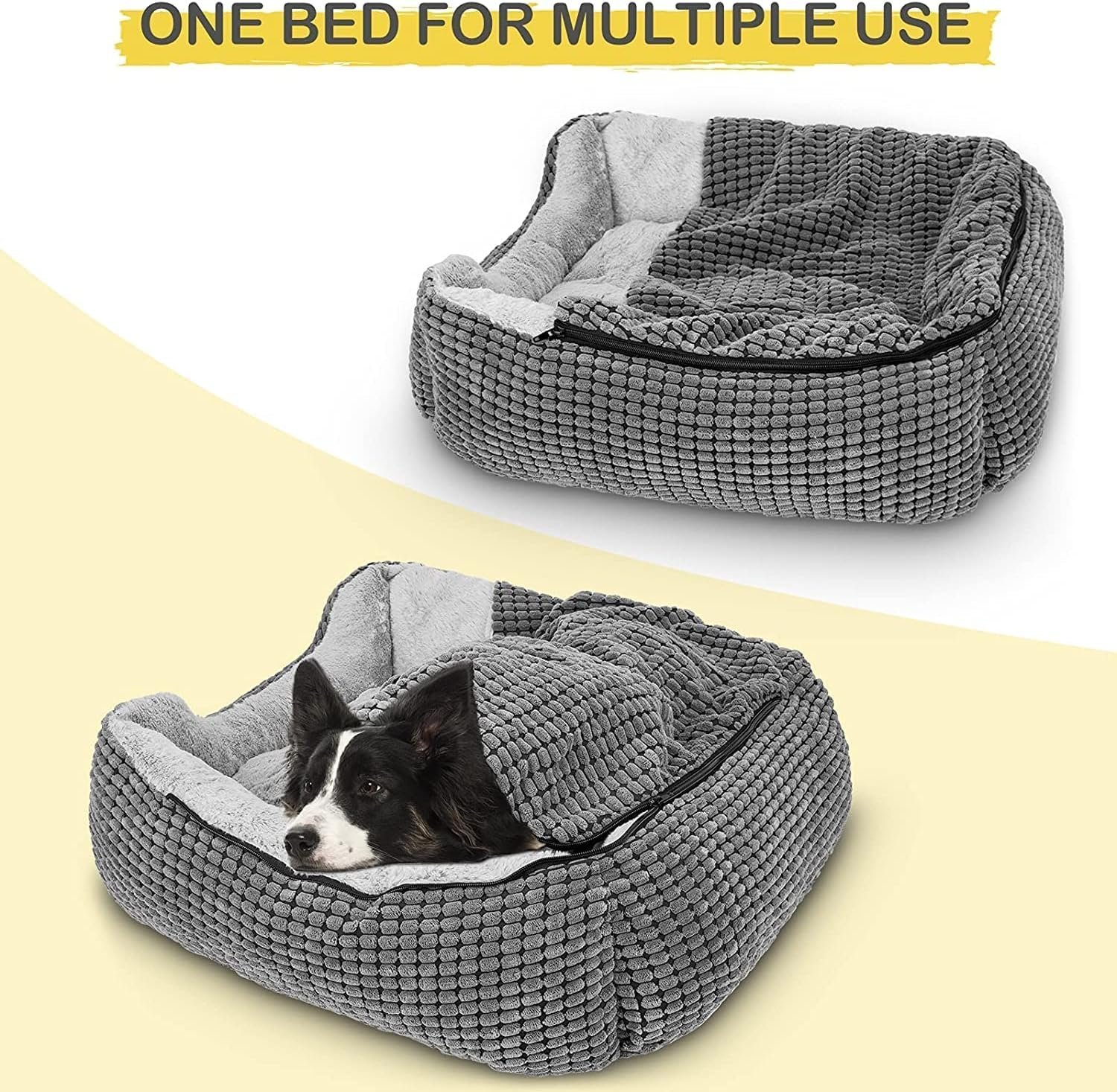 Rectangle XL Dog Bed Warm Hooded Dog Bed, Luxury Super Soft Pet Cave Bed Washable, Fits Up To 20/30/40/60lbs Pets - Image 5