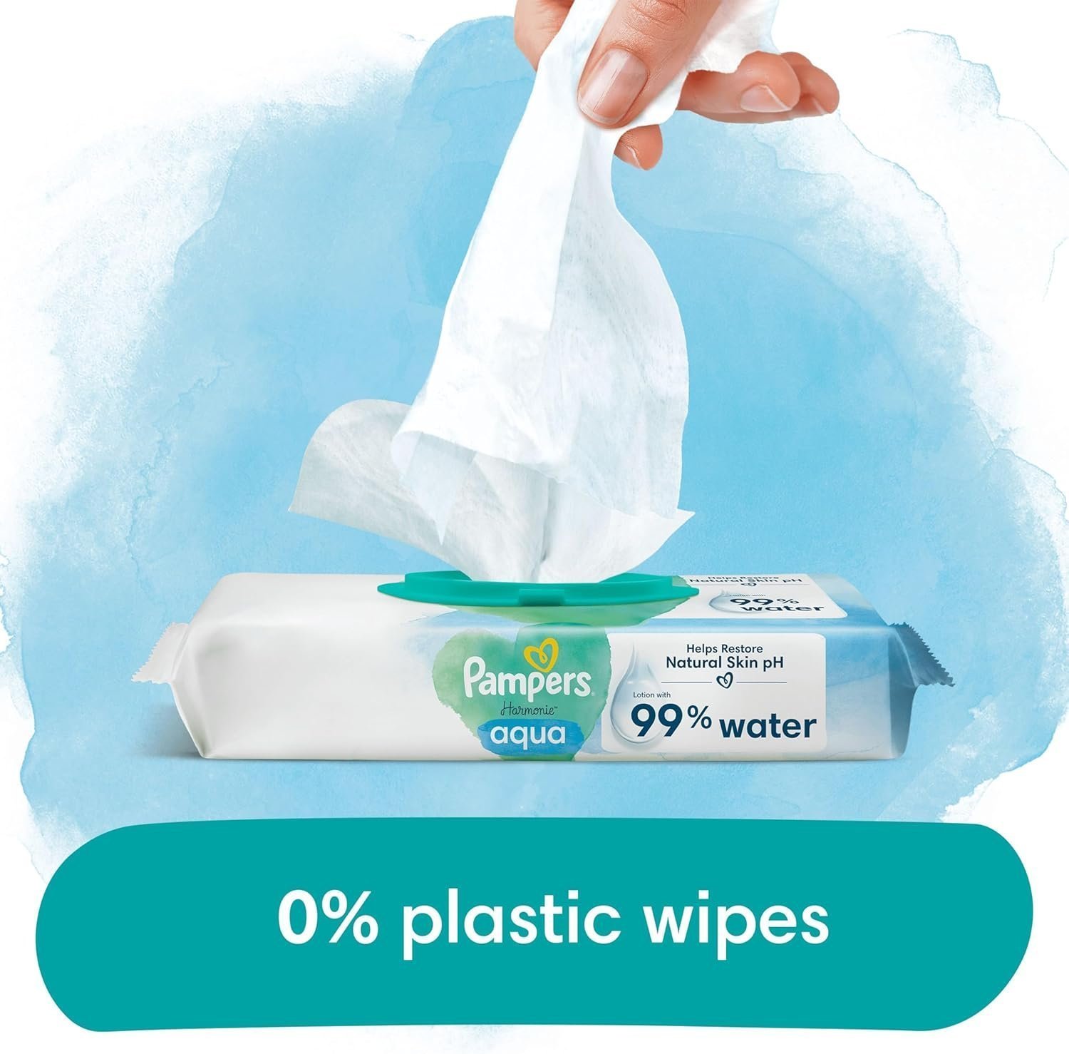 Pampers Harmonie Aqua Baby Wipes 24 Packs of 48 Wipes - Image 4