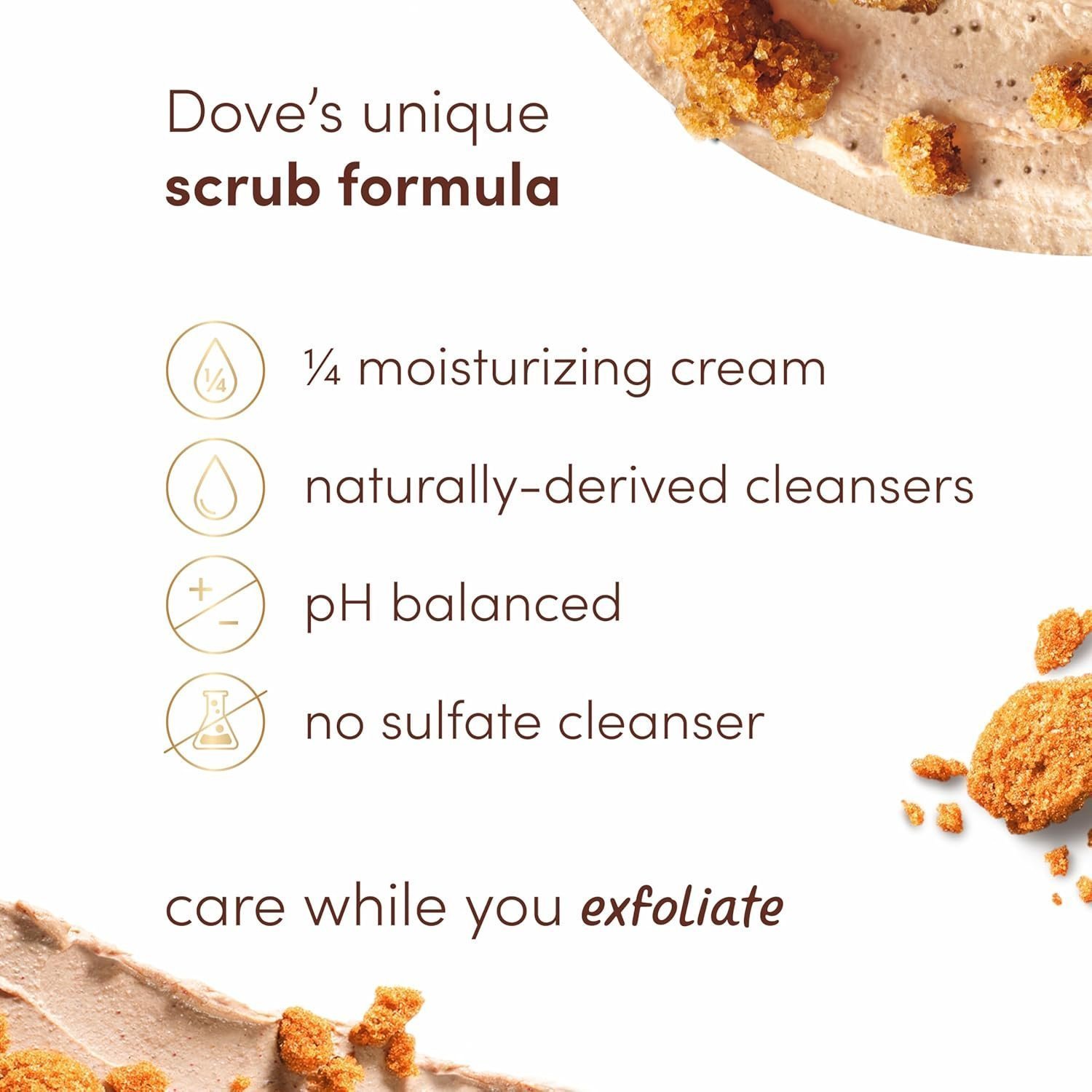 Dove Scrub Brown Sugar & Coconut Butter For Silky Smooth Skin Body Scrub - Image 2
