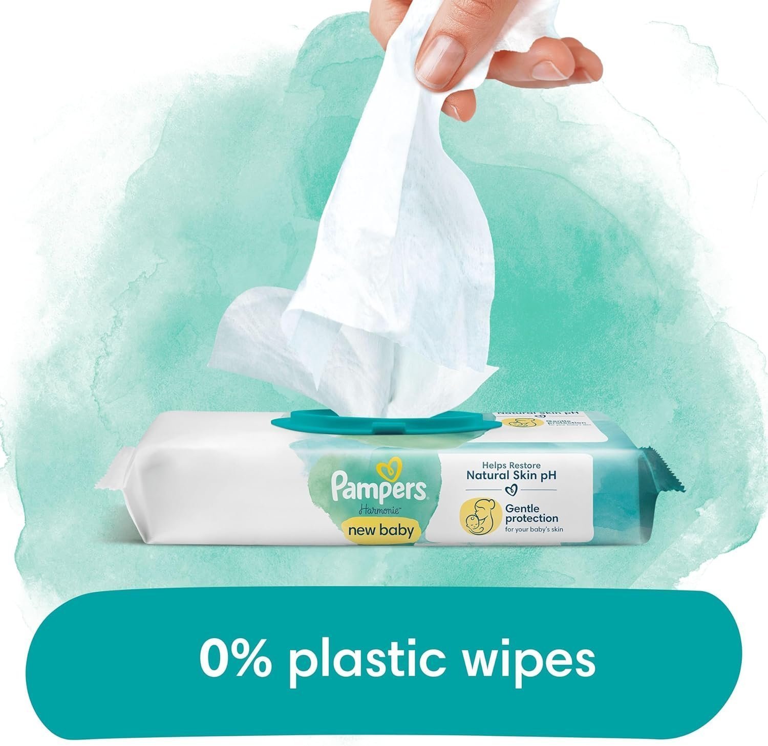 Pampers Harmonie New Baby Wipes 9 Packs of 46 Wipes = 414 Baby Wet Wipes, Help Restore Natural Skin pH - Image 5