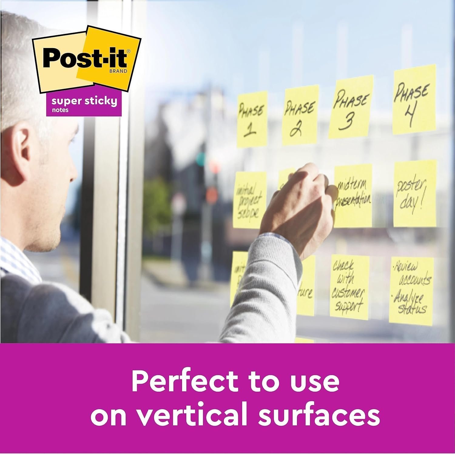 Post-it Super Sticky Notes, Double the Sticking Power, 4 + 2 FREE Pads, 540 Sheets, 76 mm x 76 mm - Image 5