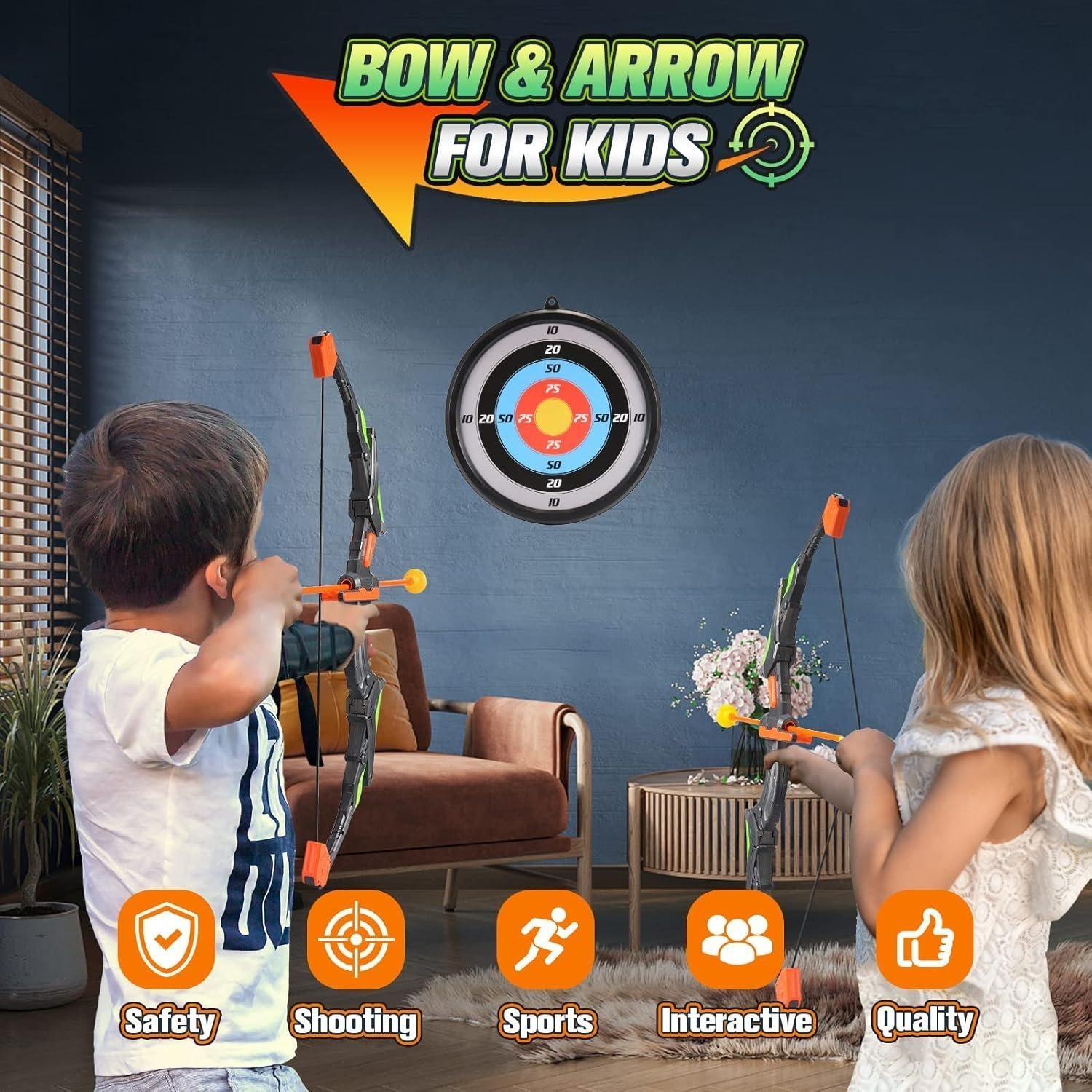 Diyfrety Bow and Arrow Set for Kids - Garden Toys for 3-12 Year Olds Boys Girls - Image 3