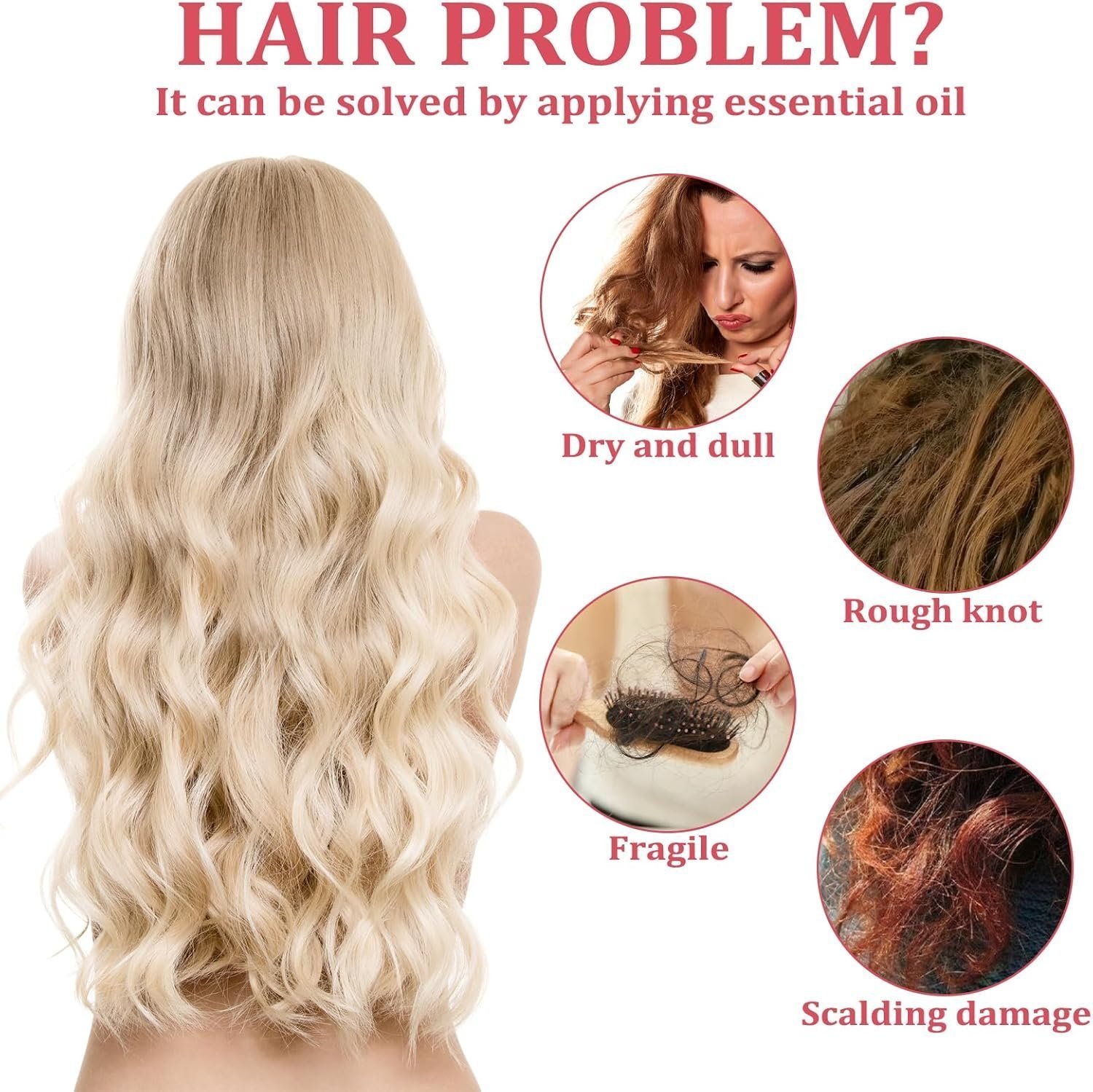 Capsules For Hair Care, 30 Pcs Rose Red Hair Care Capsule, No Rinse(With Massage comb) - Image 3