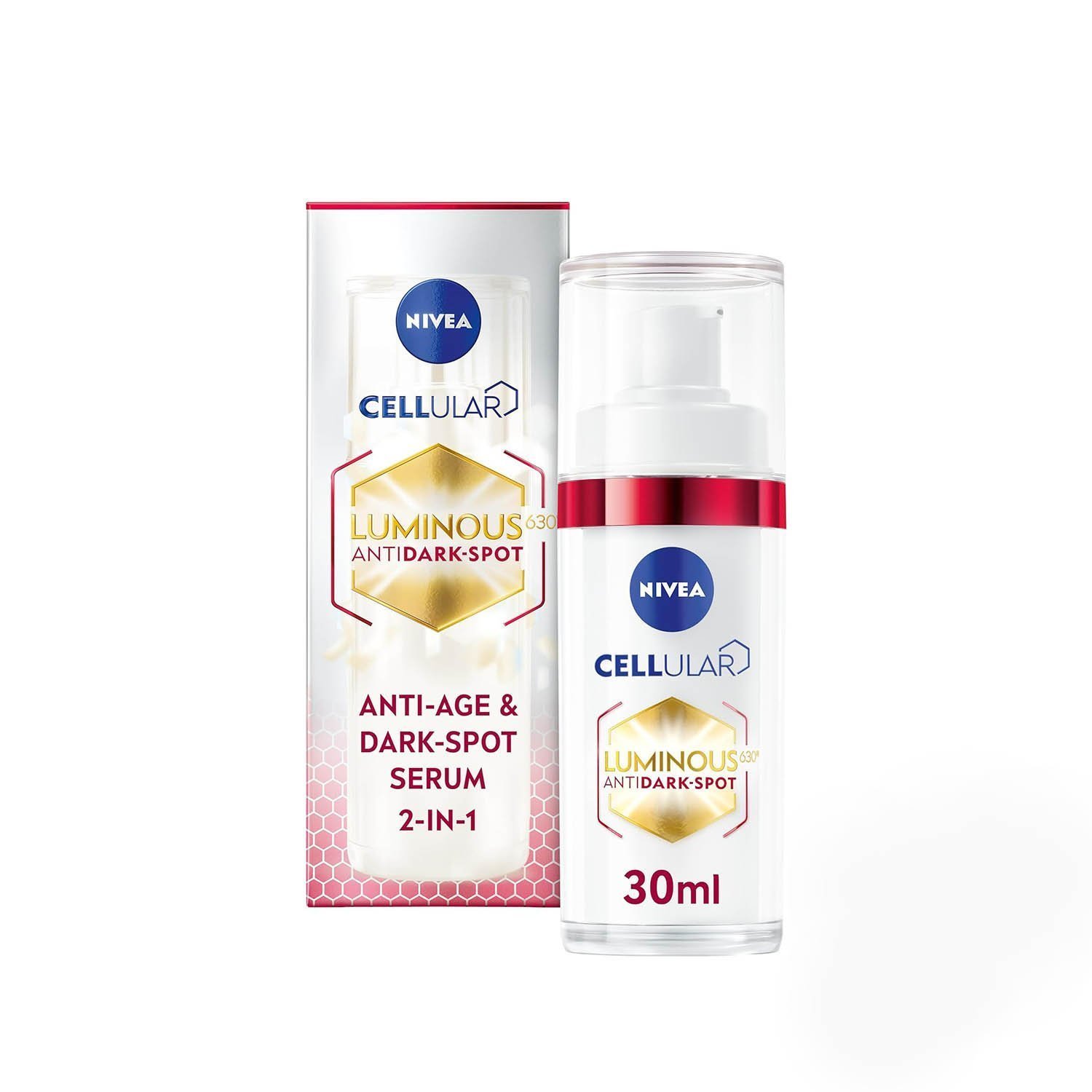 NIVEA Luminous 630 Anti-Age & Dark-Spot Serum (30ml) - Facial Serum Reduces 10 Years of Accumulated Age Spots