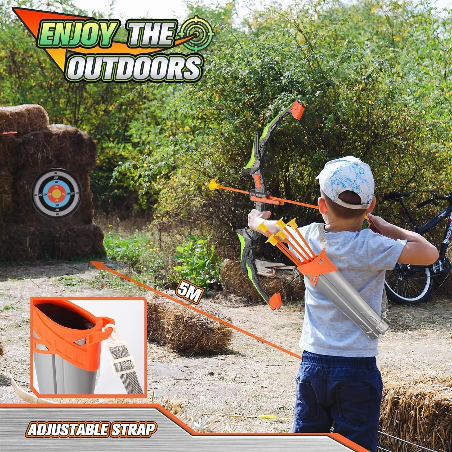 Diyfrety Bow and Arrow Set for Kids - Garden Toys for 3-12 Year Olds Boys Girls - Image 6