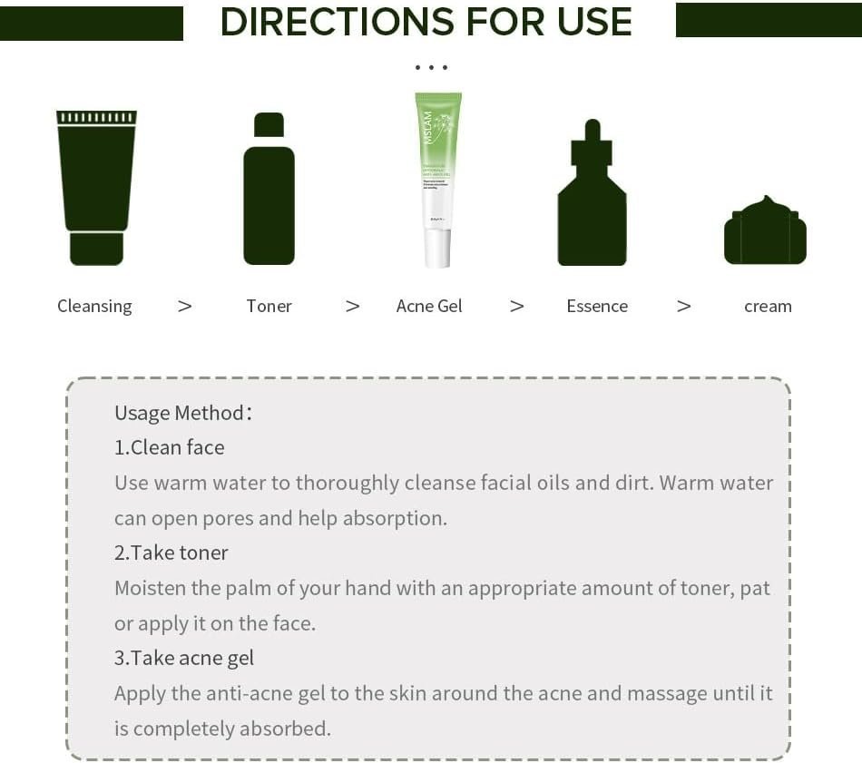 Anti-Acne Face Cream, Anti-Acne Cream For Acne Treatment And Spot Treatment, Skin Treatment Gel Cream For Face Blemishes & Blackheads - Image 4